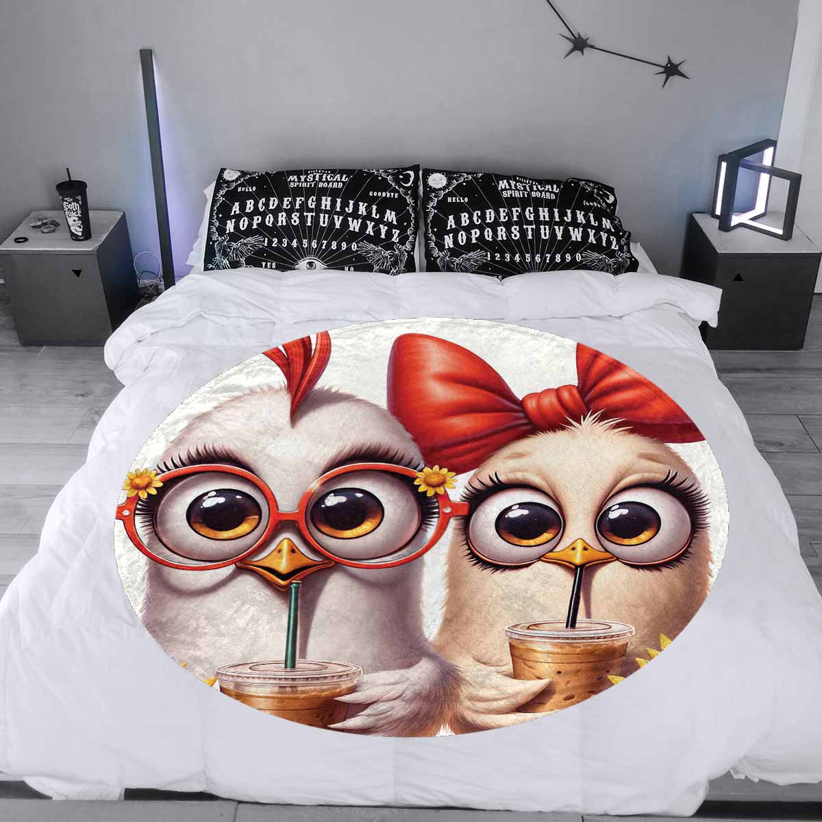 Chickens_Awd35170  Circular Micro Fleece Blanket 47"