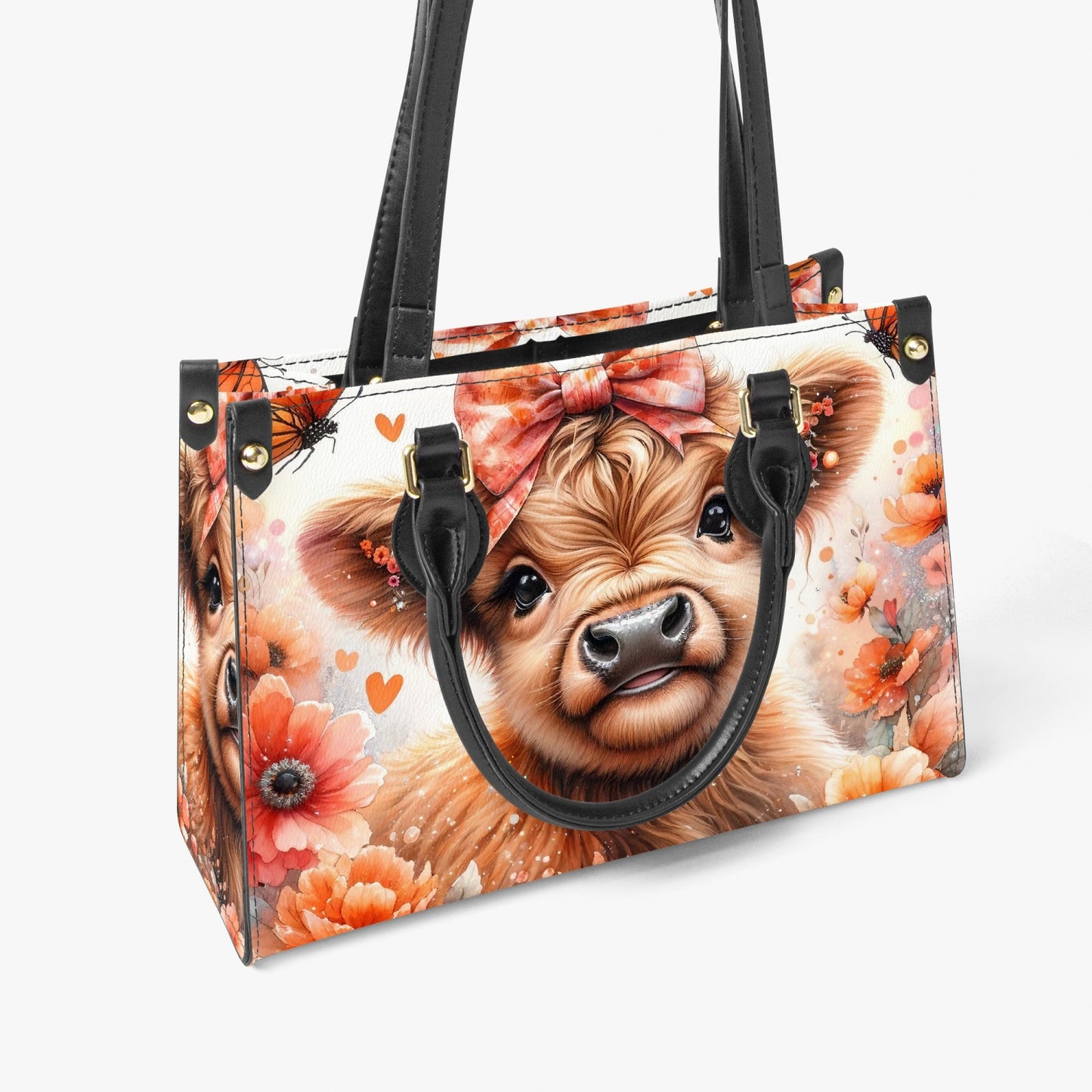 Women's Tote Bag - Long Strap - Highland Cow