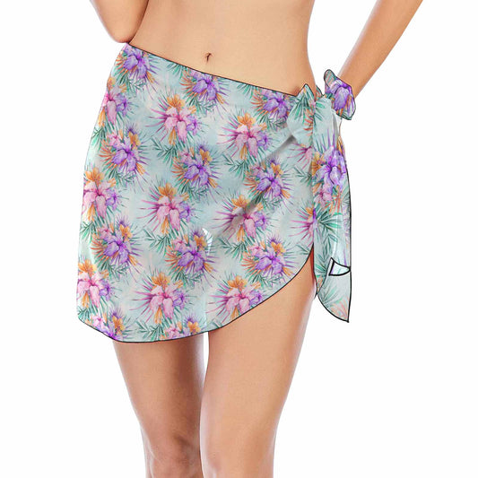 Mint Hibiscus  Women's Beach Sarong Wrap