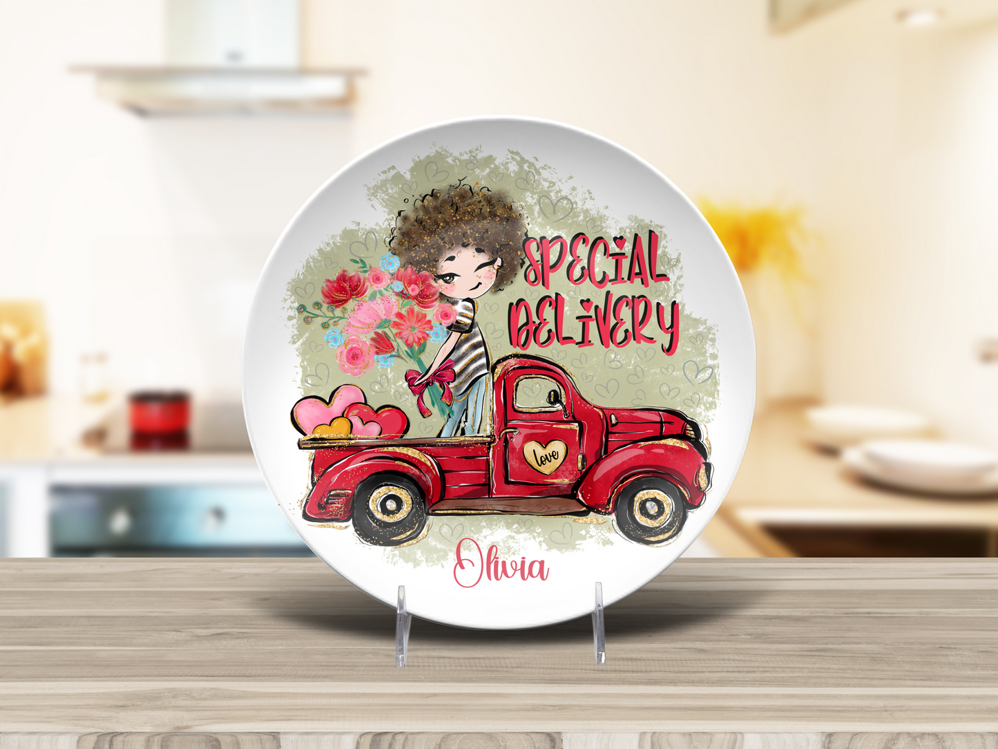 Personalised Valentines Truck Special Delivery Plate