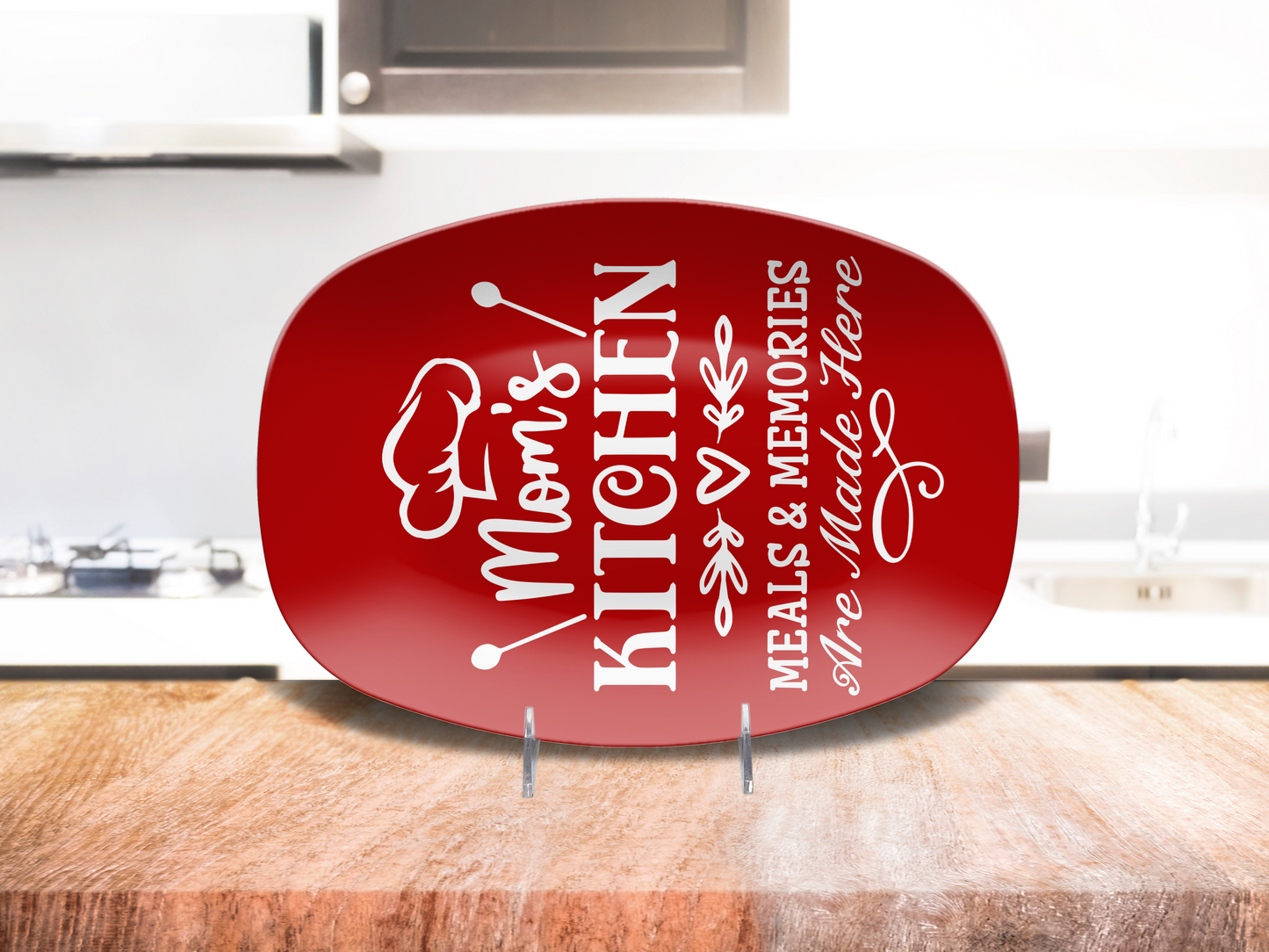 BBQ Platter Mom's Kitchen Meals & Memories Are Made Here 10"x14" Platter