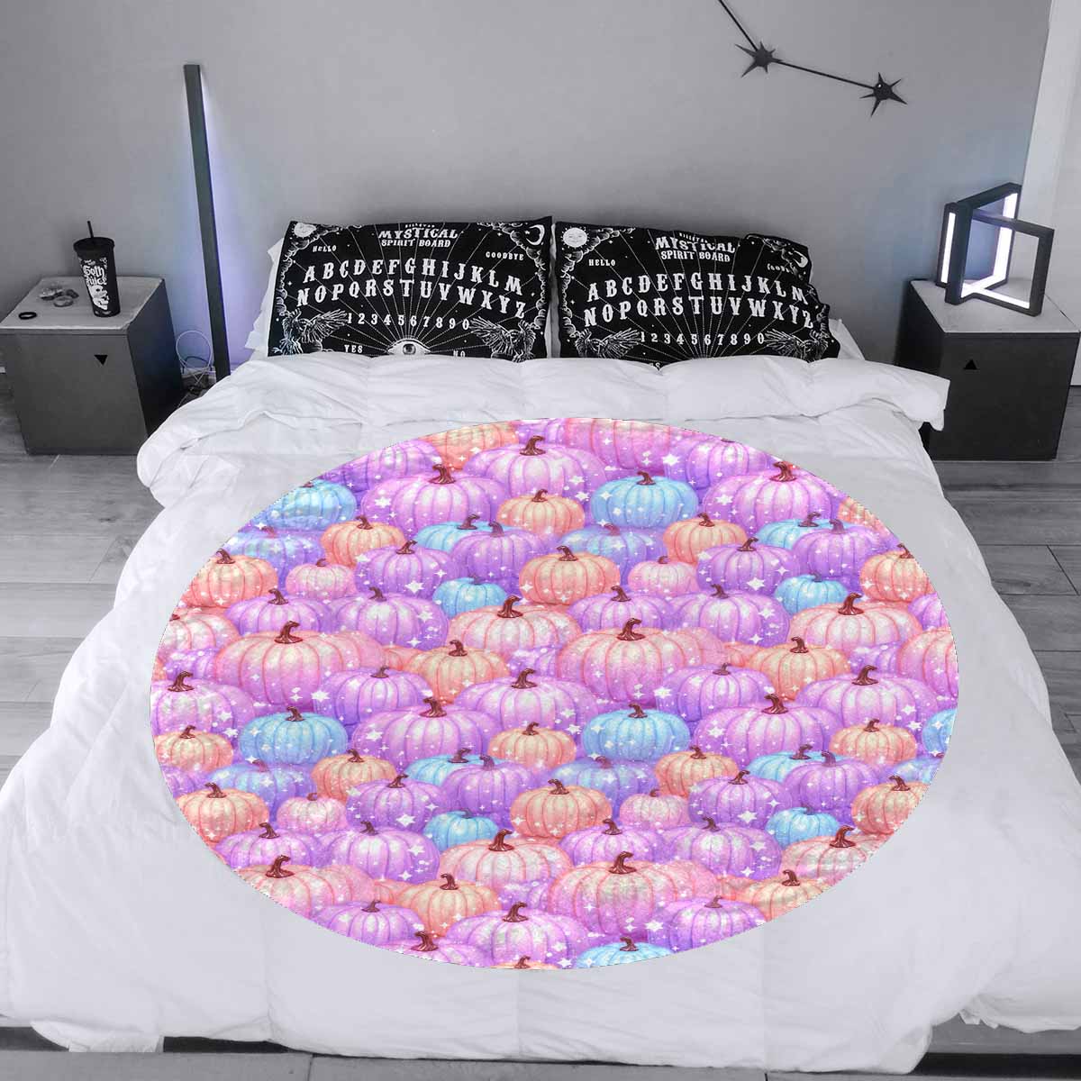 Pastel Pumpkin  Circular Micro Fleece Blanket 60"