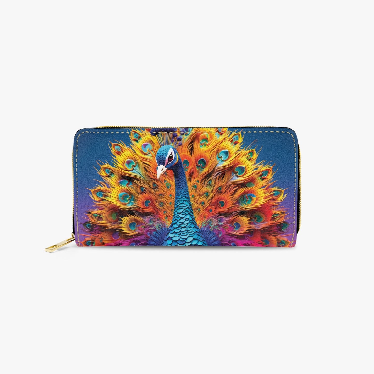 Long Type Zipper Purse - Peacock