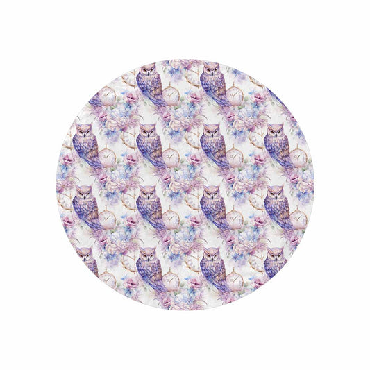Pastel Owls  Circular Micro Fleece Blanket 60"