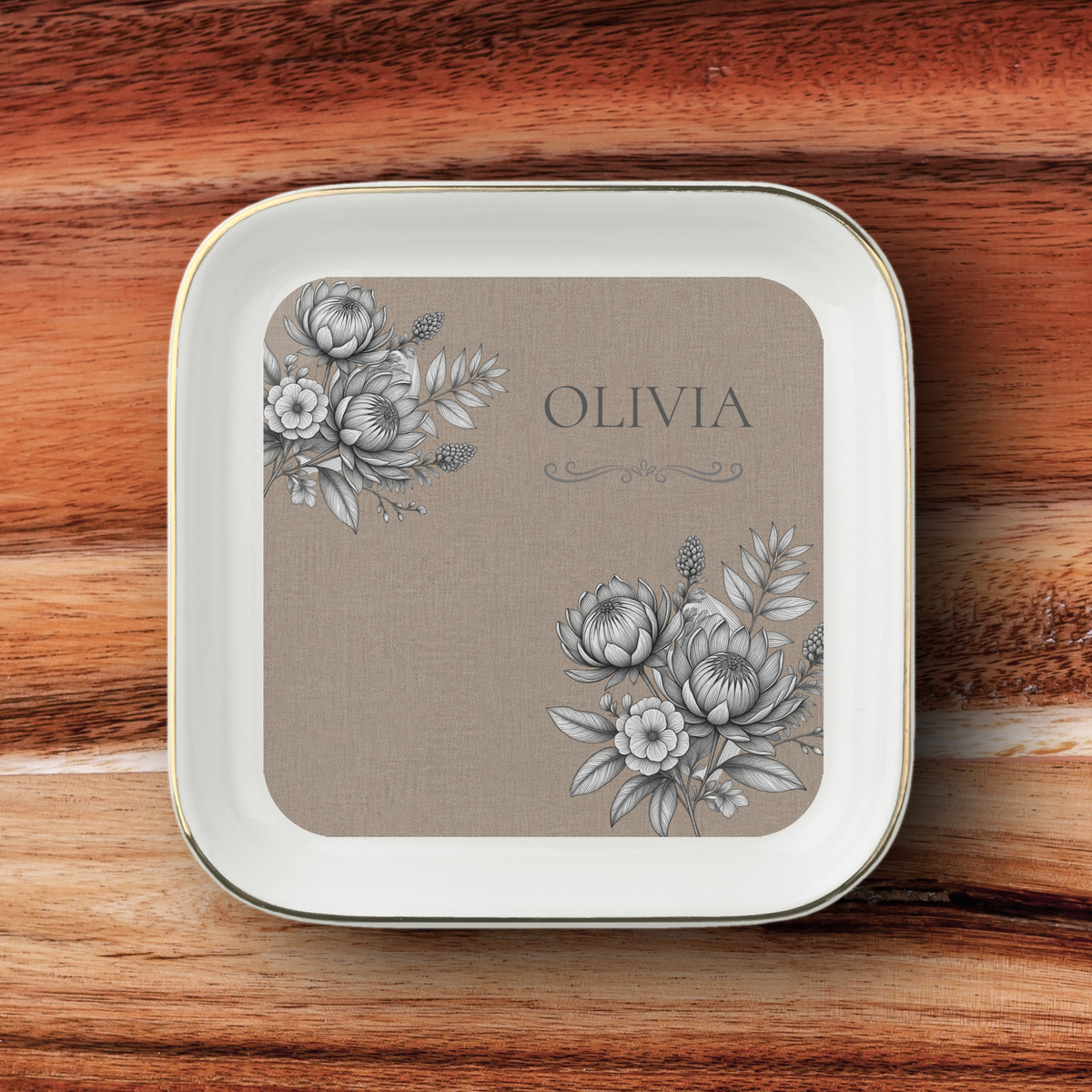 Personalised Jewelry Dish, Custom Name Ceramic Trinket Dish, personalised Gift, Jewellery Holder, Birthday or Christmas Gift