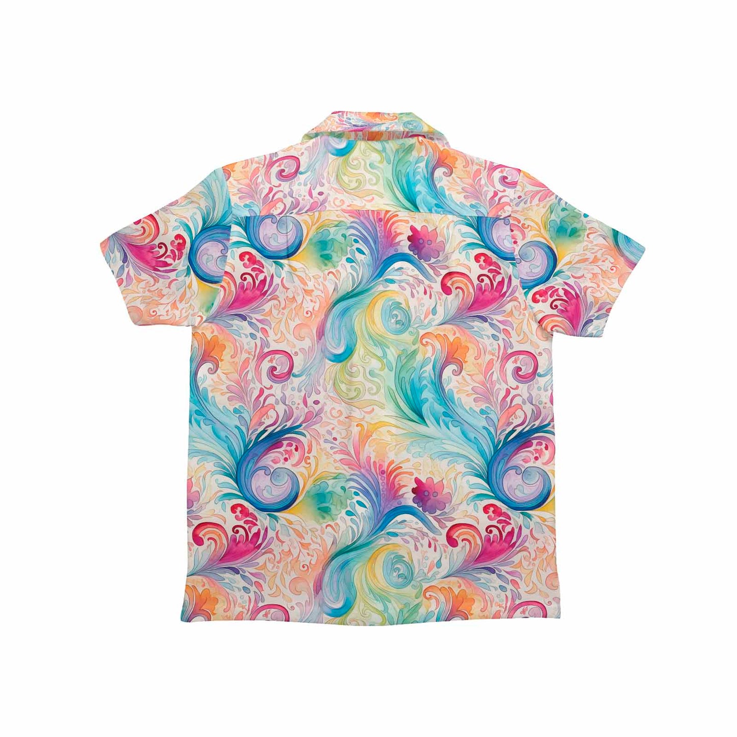 Pastel Rainbow Paisley  Little Boys Hawaiian Shirt