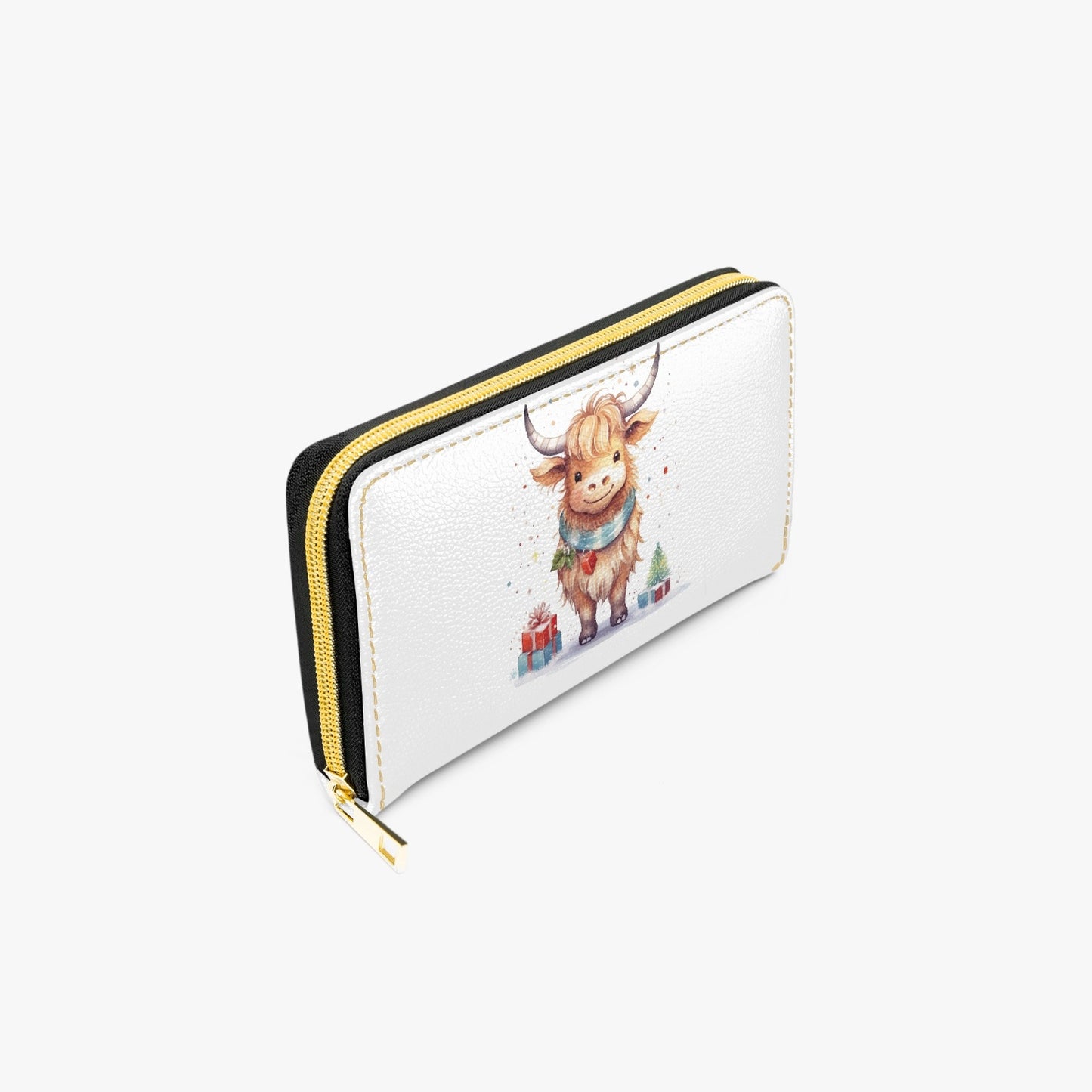 Long Type Zipper Purse, Highland Cow, awd-558