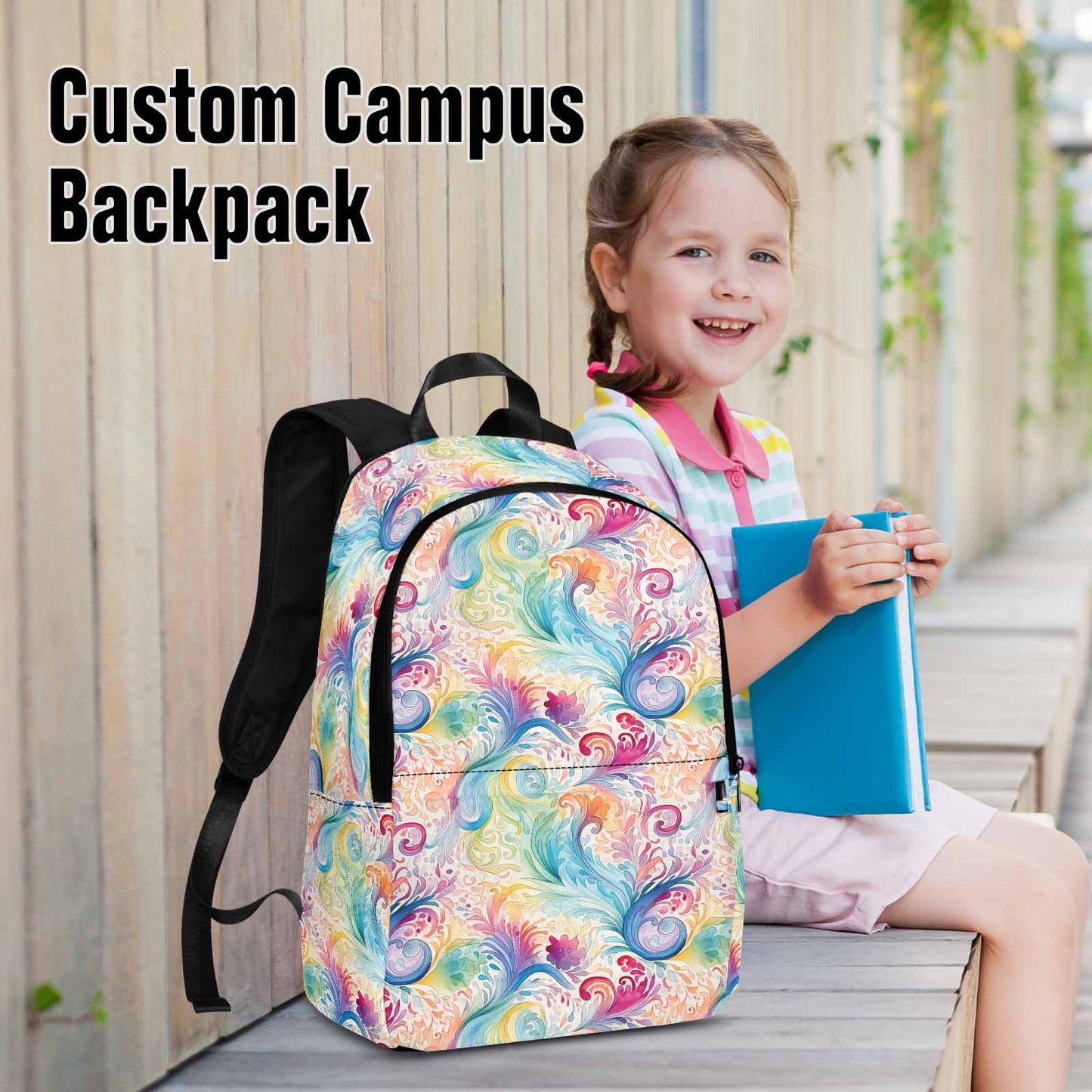 Pastel Rainbow Paisley  Adult Casual Backpack