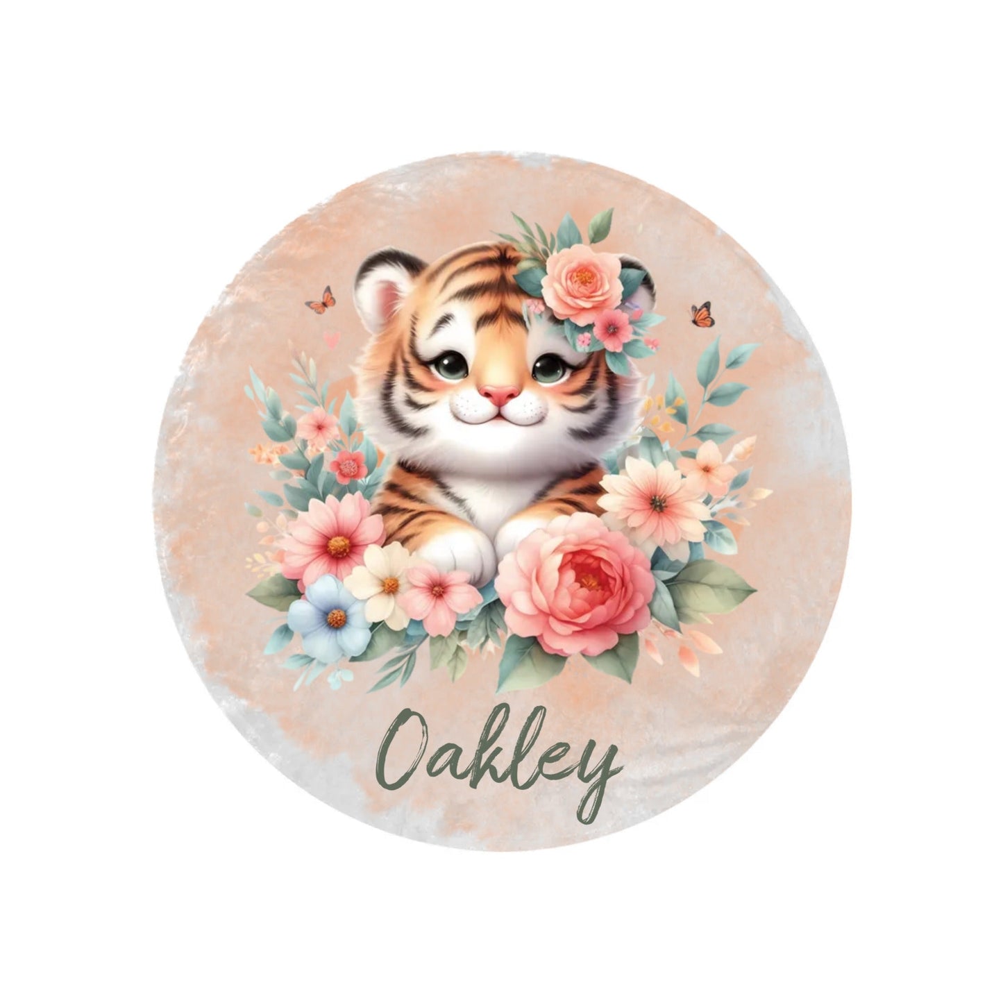 Round Blanket Personalised Tiger