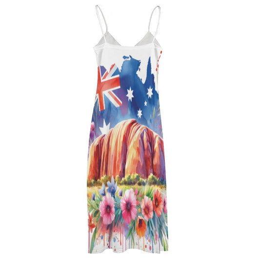 Uluru Ayers Rock Spaghetti Strap Ankle-Length Dress Long dress