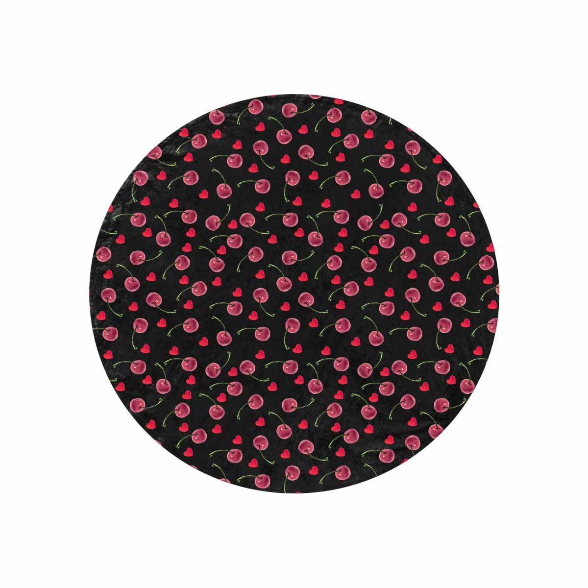 Cherries  Circular Micro Fleece Blanket 60"