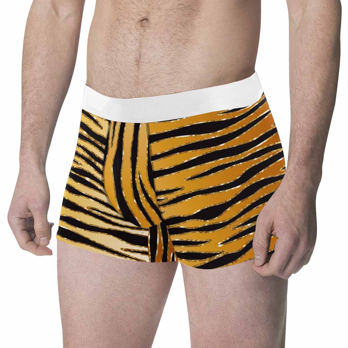 Glitter Look Gold Animal Men's All Over Print Boxer Briefs (Made In AUS)