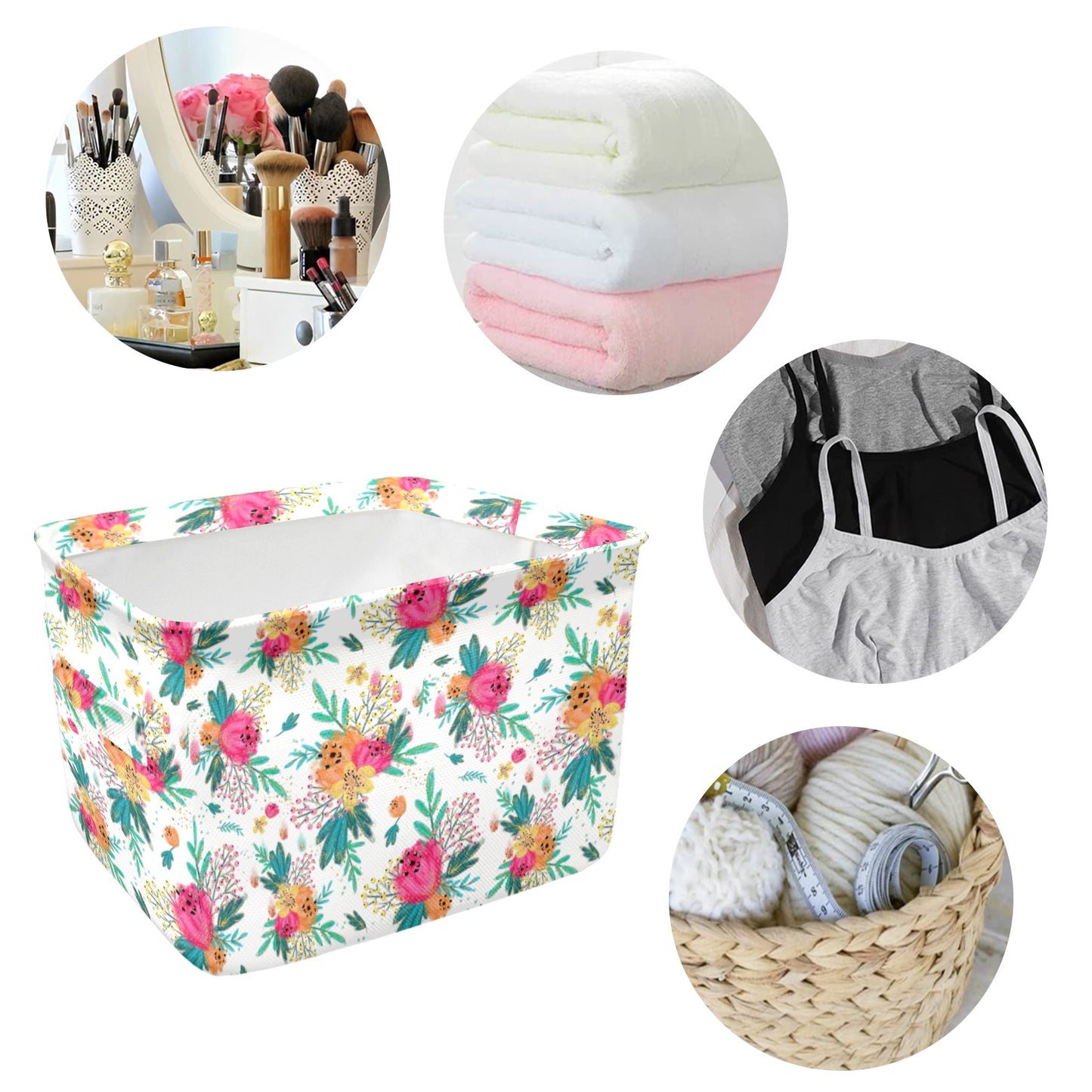 Australian Floral Fabric Storage Basket