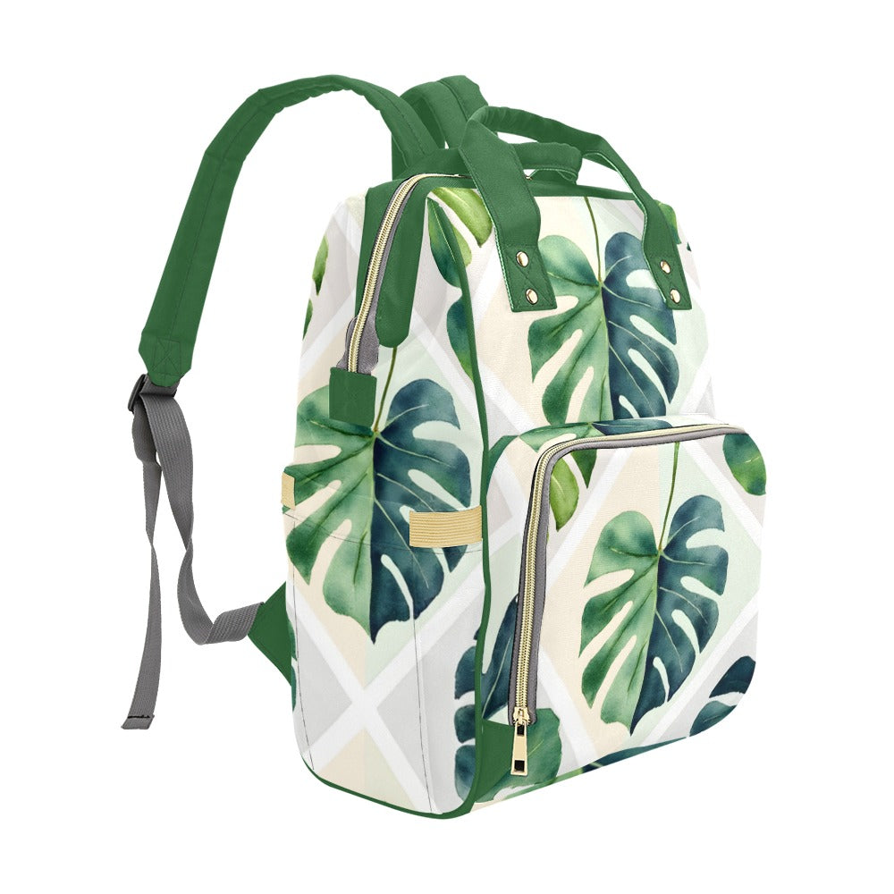 Monsteria Large Cream Bg Multi-Function Diaper Backpack/Diaper Bag (Model 1688)