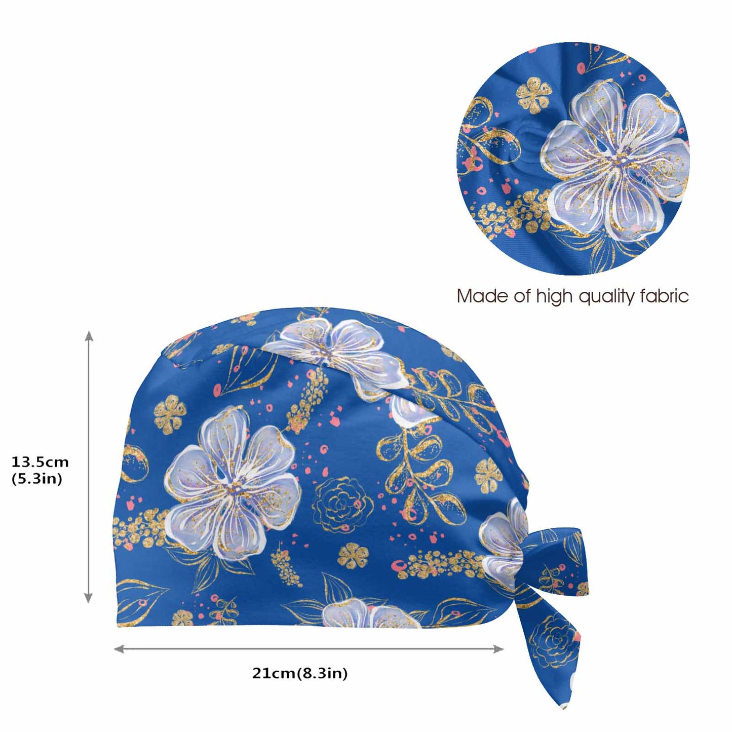 Nurse Scrub Cap Blue Floral  Scrub Cap