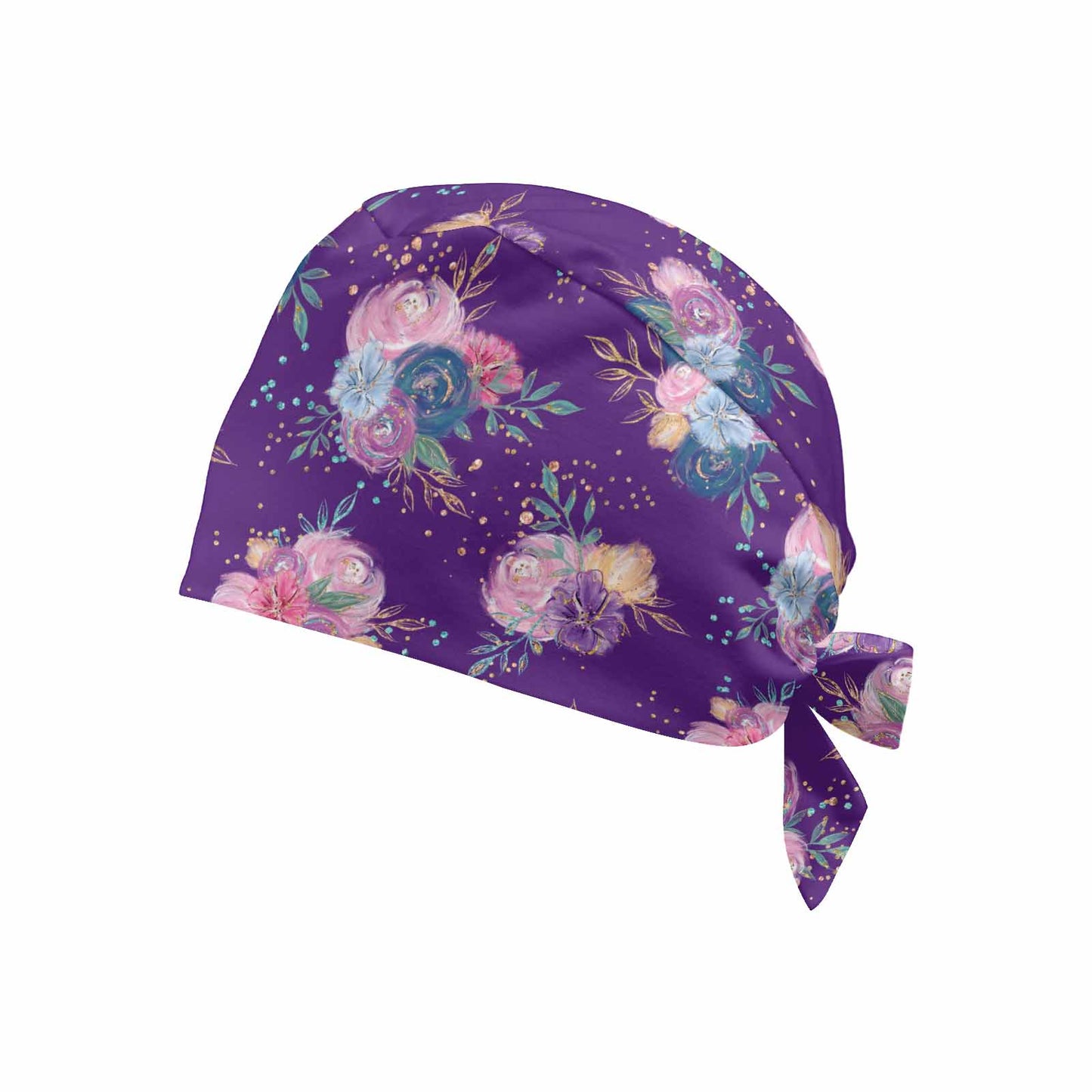 Purple Roses  Scrub Cap