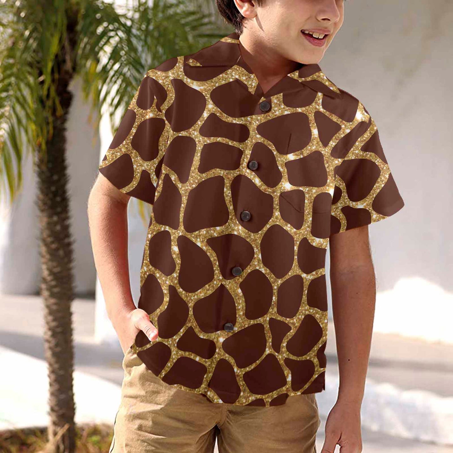 Animal print 6  Little Boys Hawaiian Shirt