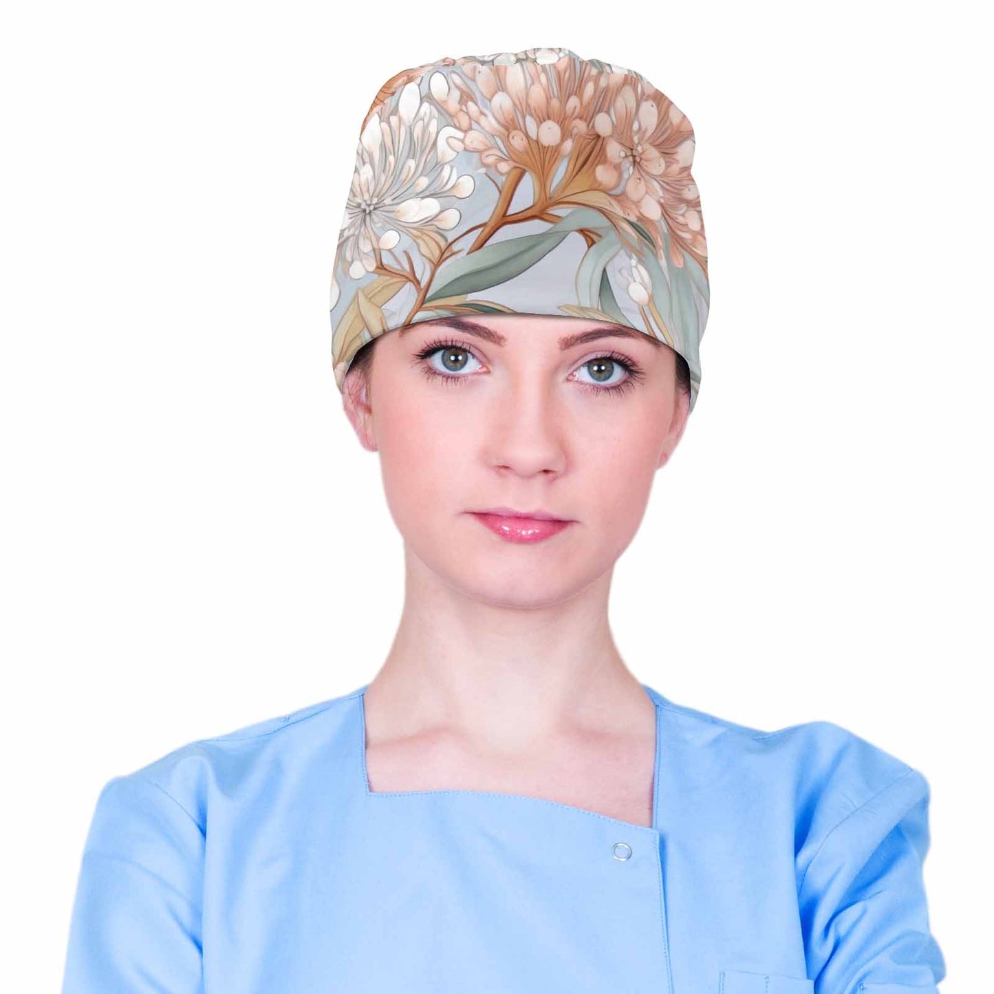 Nurse Scrub Cap Australian Floral 9  Scrub Cap