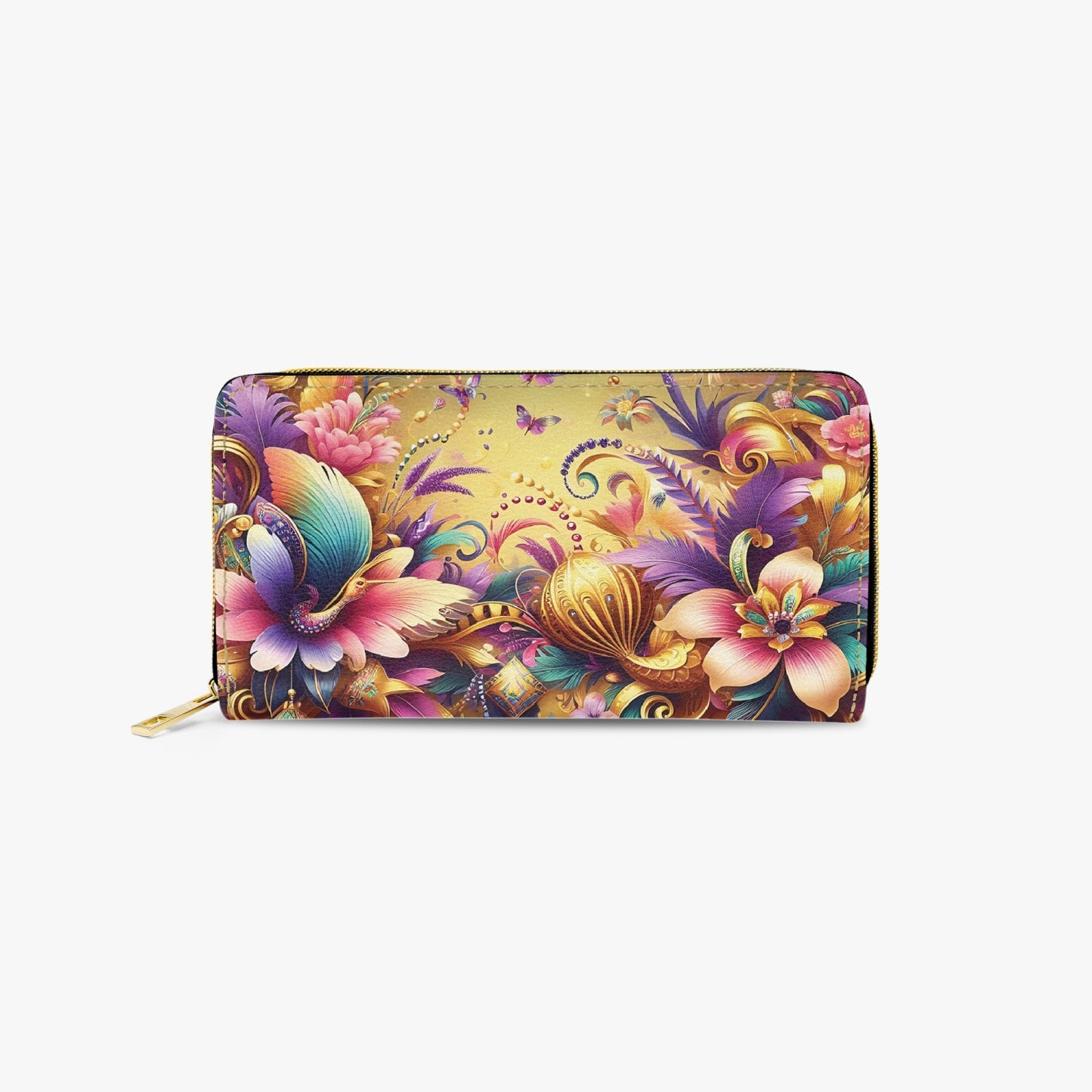 Long Type Zipper Purse - Floral