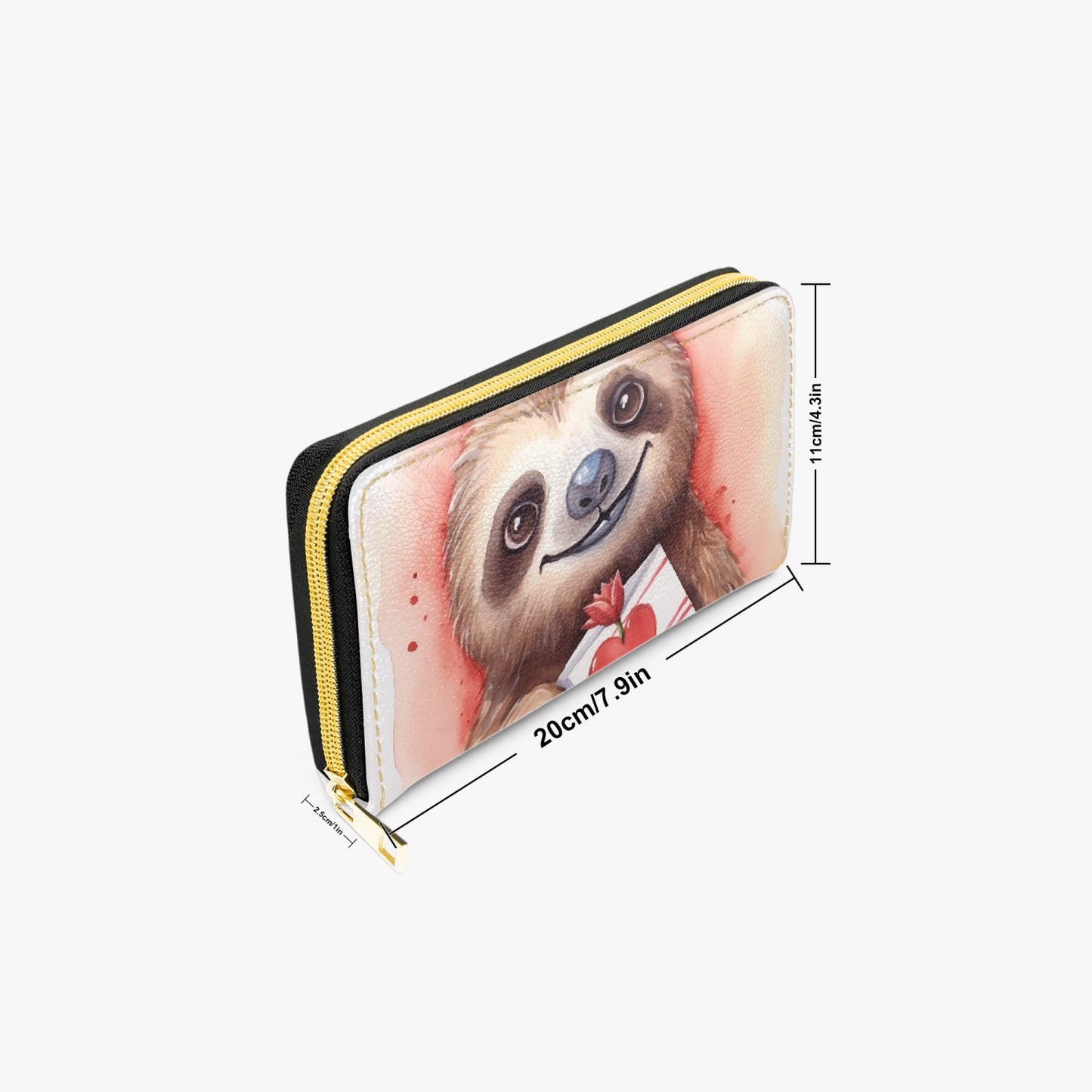 Long Type Zipper Purse - Sloth