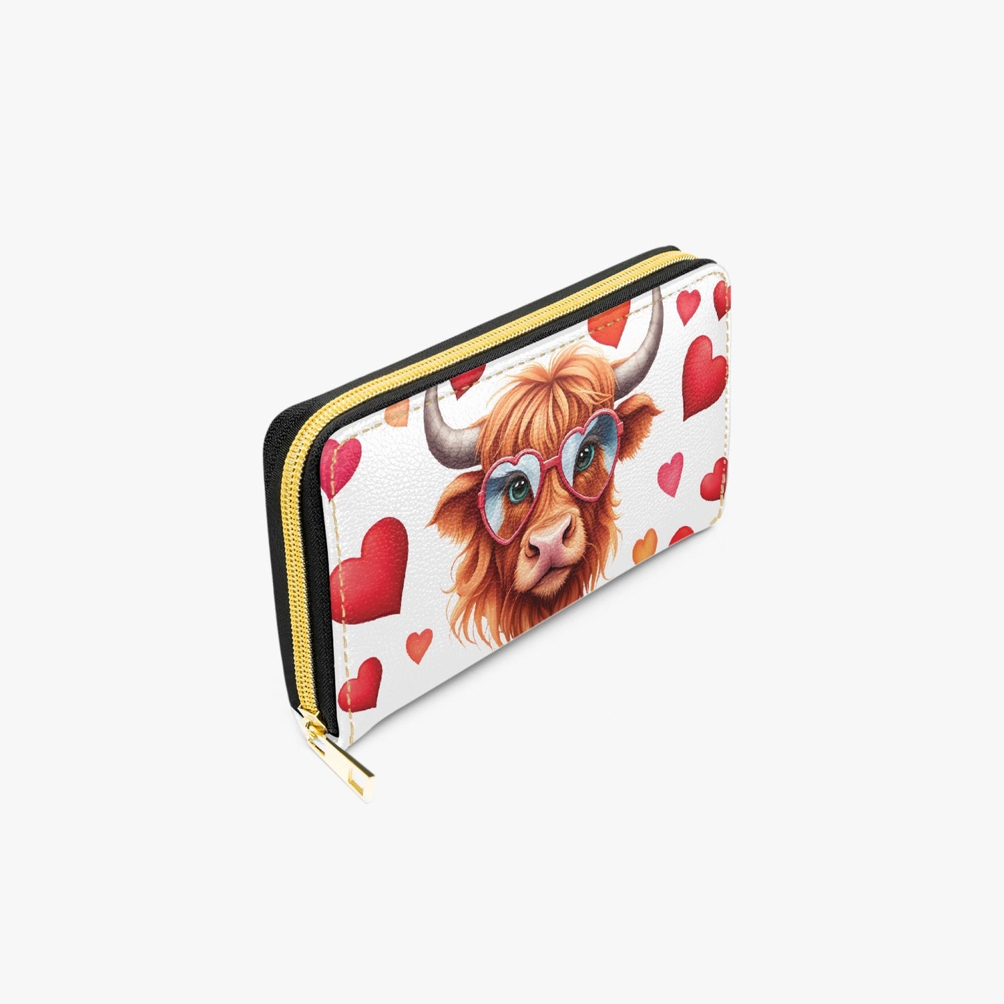 Long Type Zipper Purse - Highland Cow