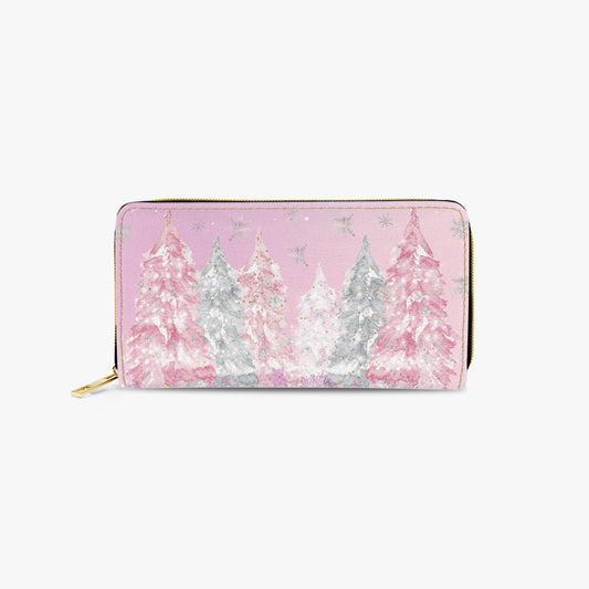 Long Type Zipper Purse, Christmas, Trees, awd-601