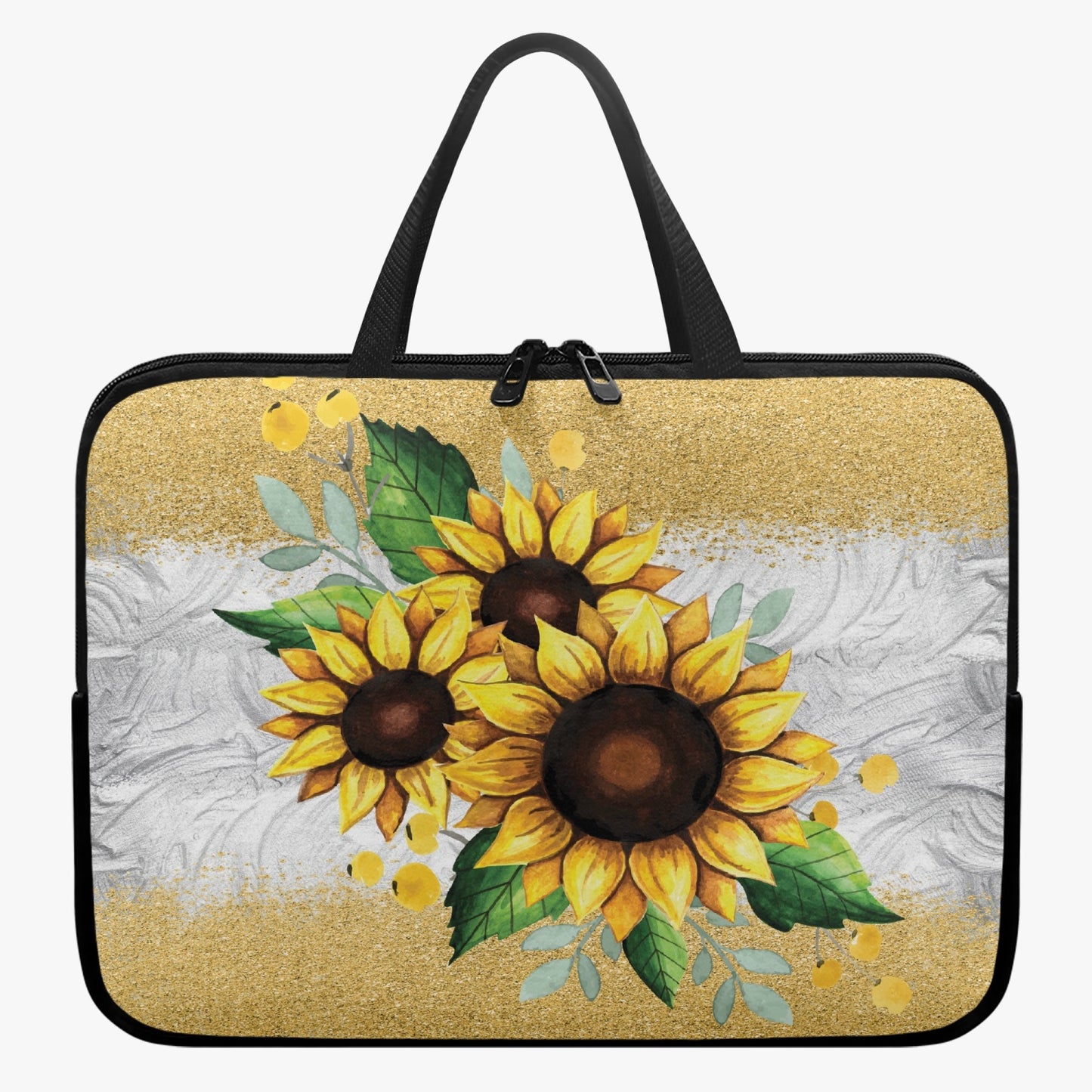 Laptop Sleeve with Handles - Sunflowers