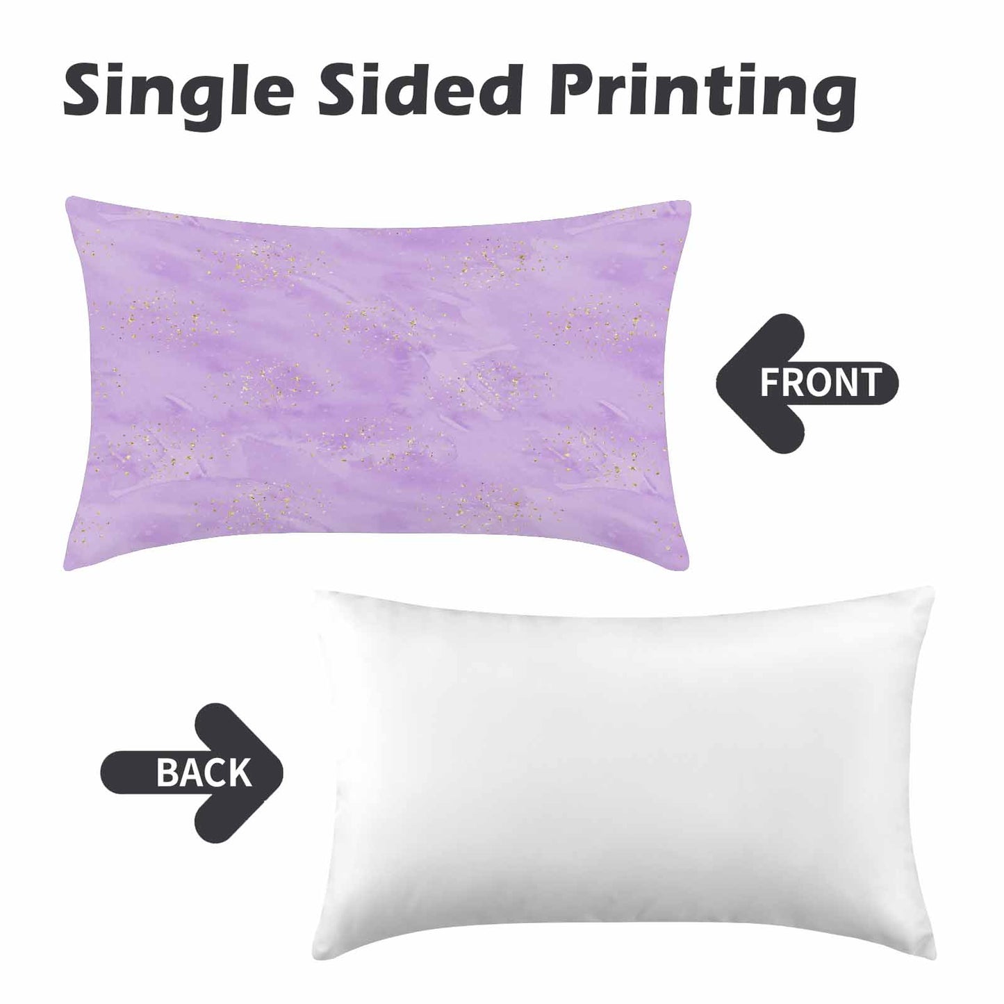 Purple  Peach Skin Pillowcase 20"x12" (One Side Printing)(2 Pack)