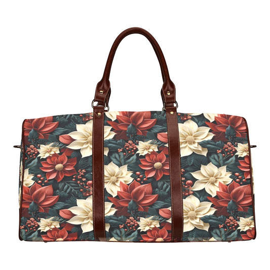 Red Poinsettia Waterproof Travel Bag/Small (Model 1639)