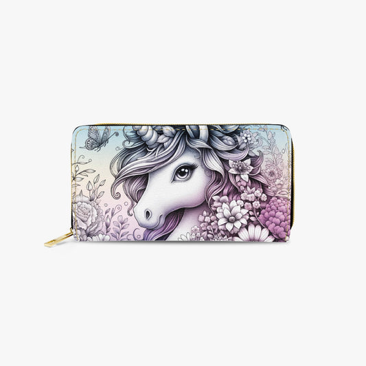 Long Type Zipper Purse - Unicorn