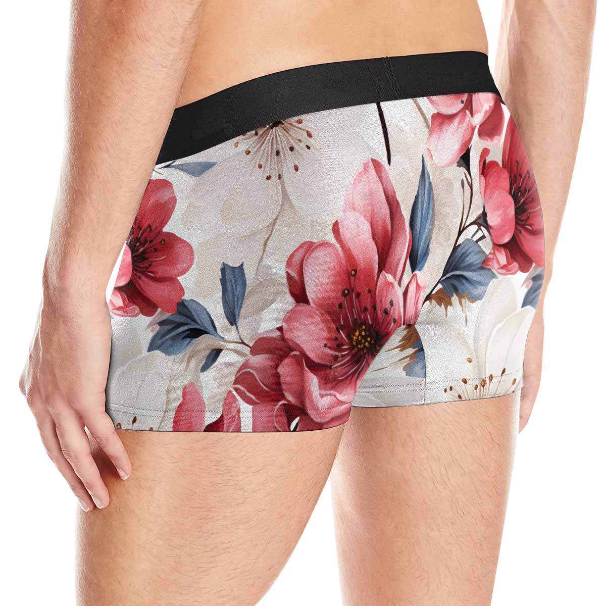 Pink Floral Small AUS Men's Boxer Briefs (Made In AUS)