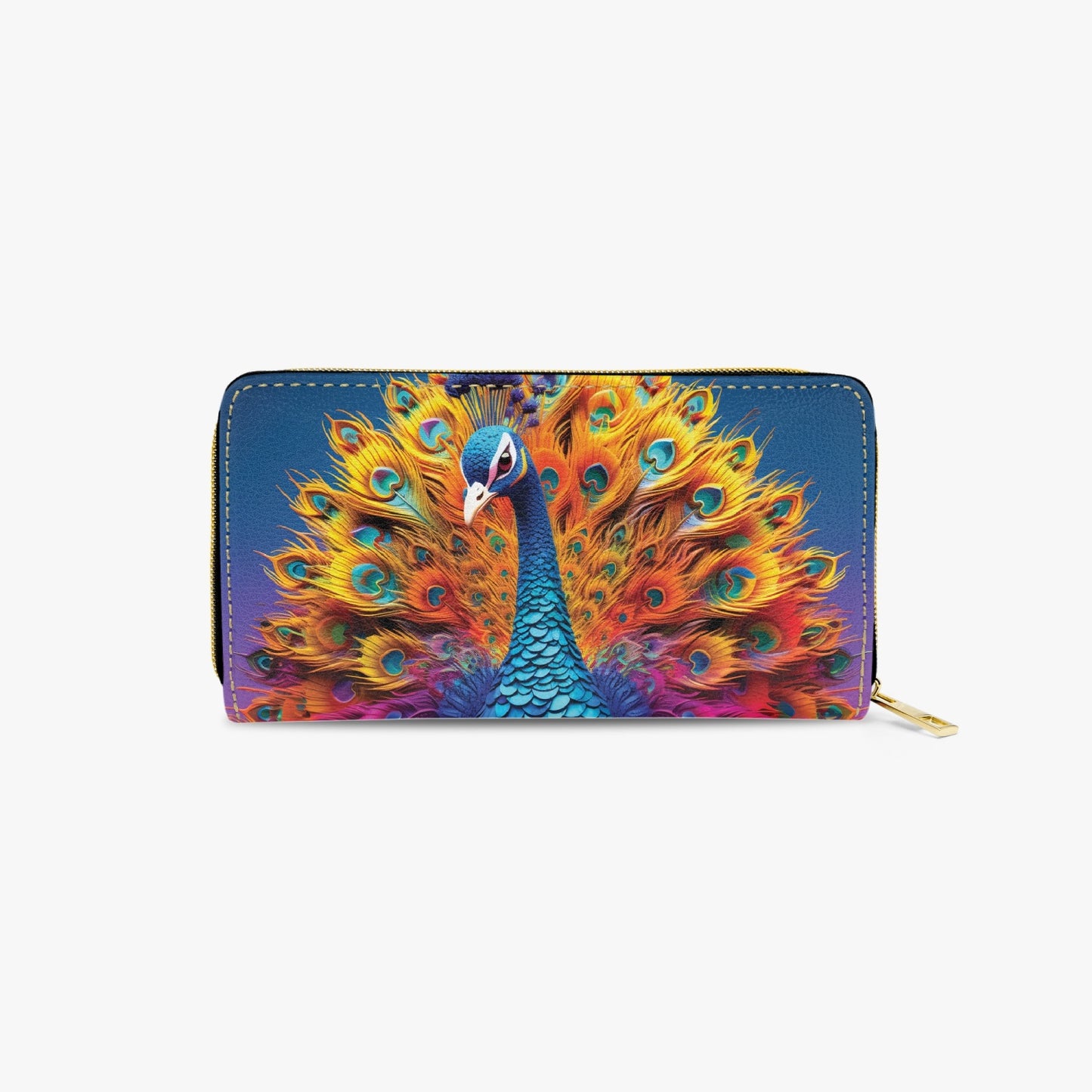 Long Type Zipper Purse - Peacock