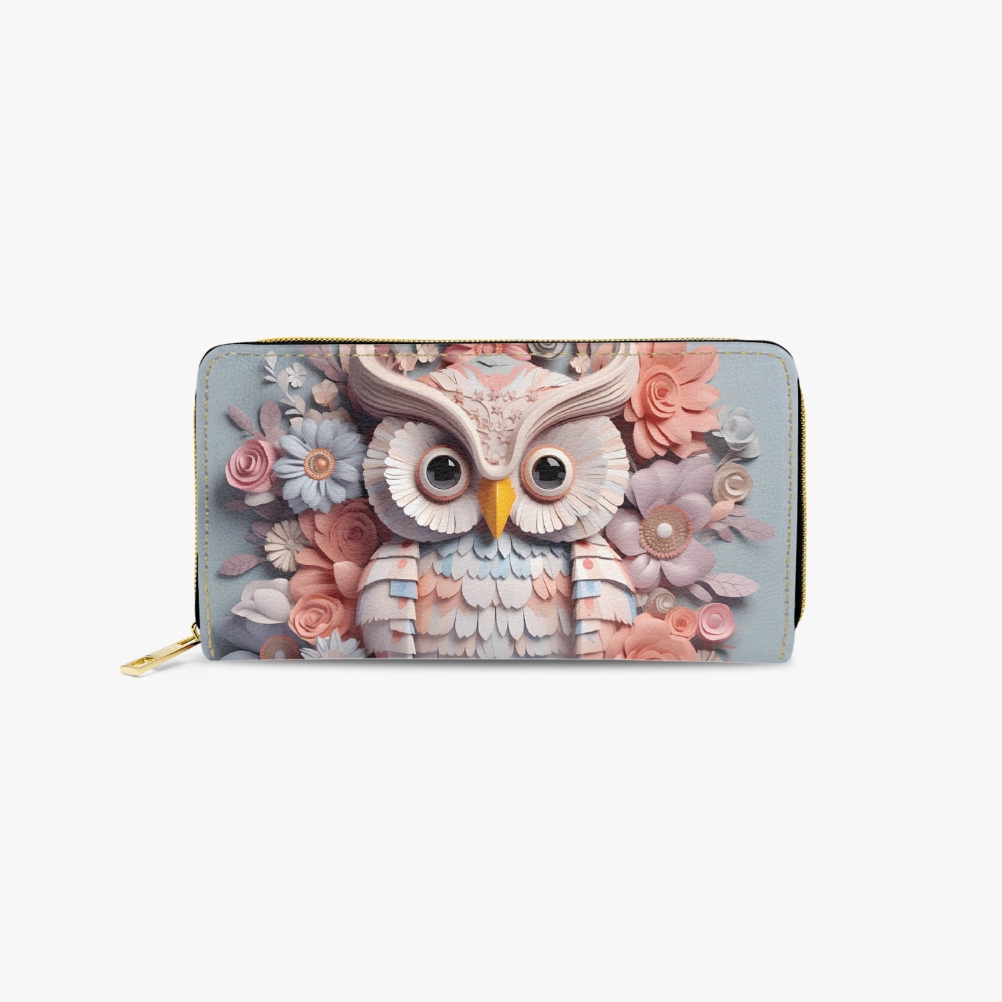 Long Type Zipper Purse - Owl