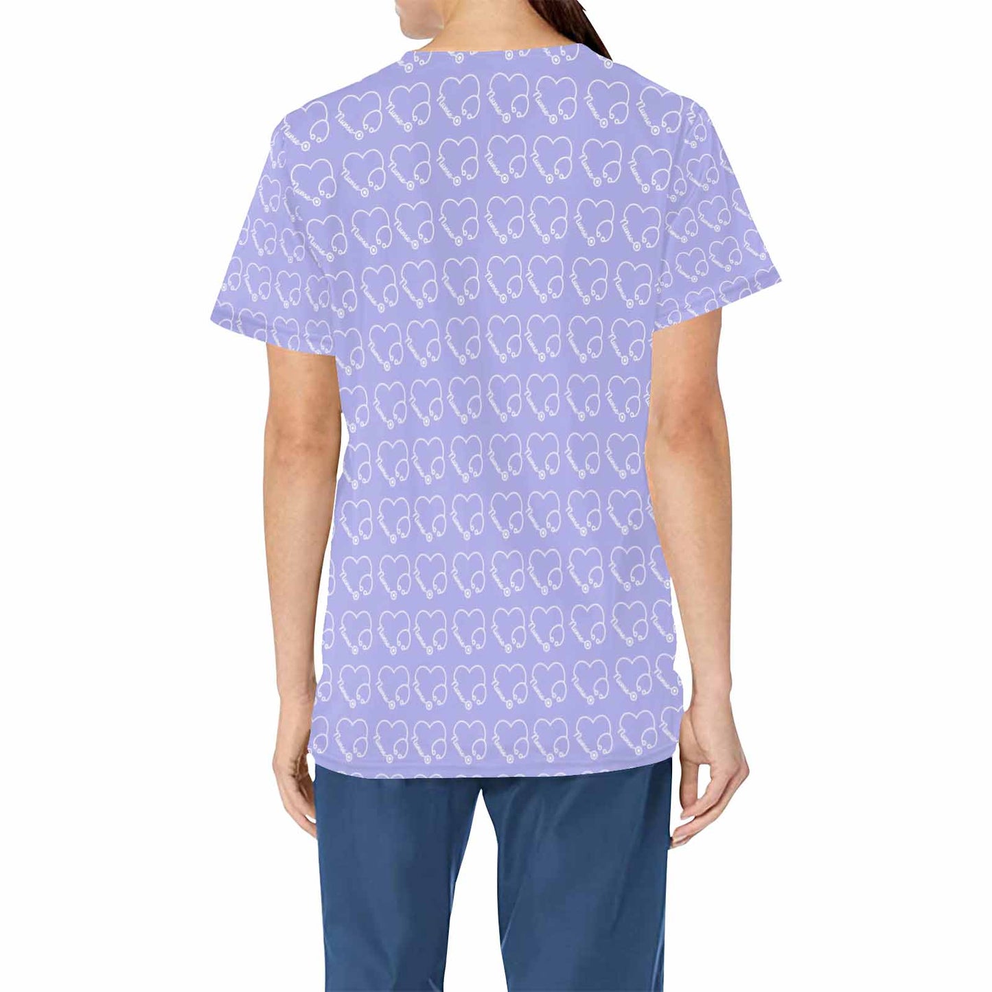 Nurse13   Women's V Neck Scrub Top Nurse Uniform with Deep Front Pockets