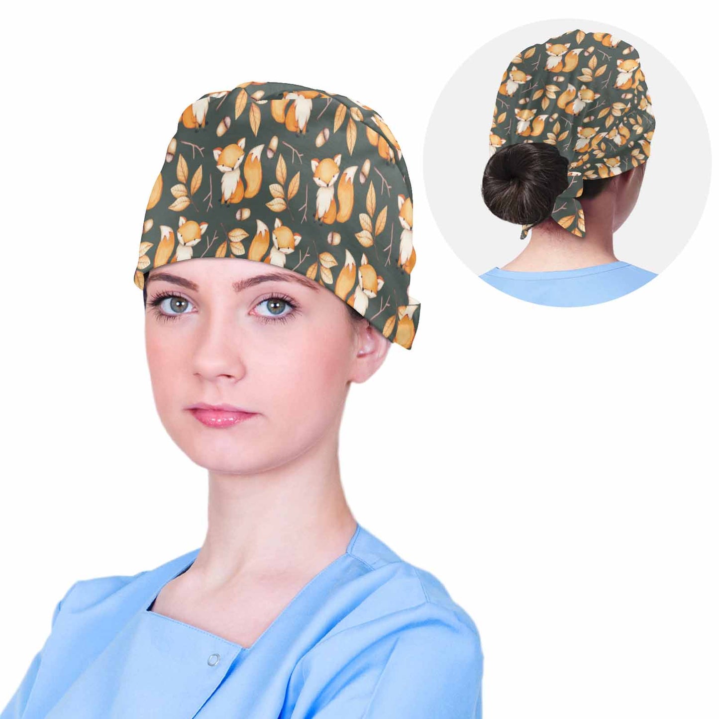 Nurse Scrub Cap Fox  Scrub Cap