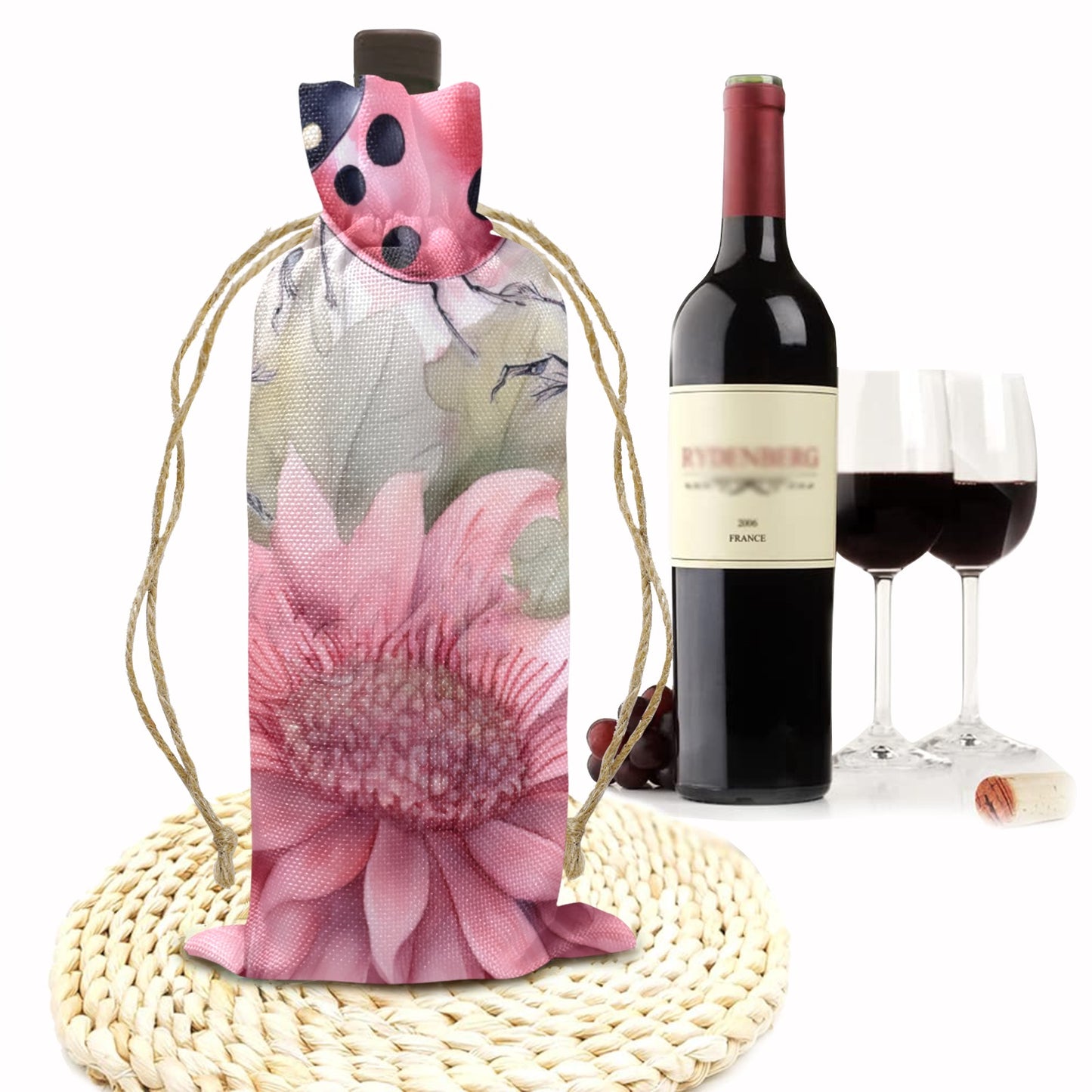 Ladybirds awd332 Linen Wine Bottle Bag