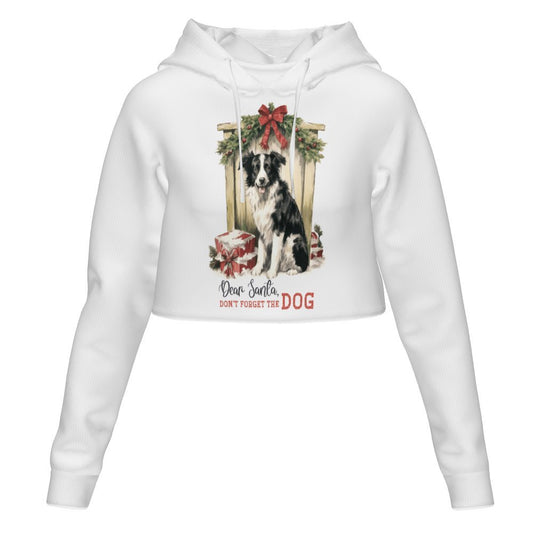 Women's All Over Print Cropped Hoodie (DLM) Hooded hoodie