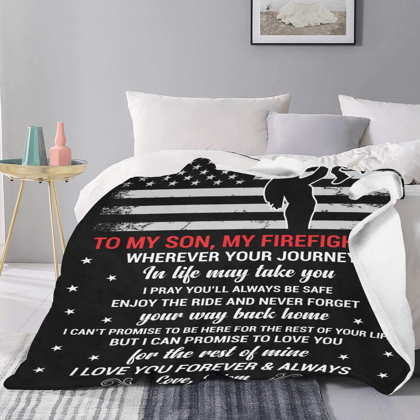 My Son the Firefighter Ultra-Soft Micro Fleece Blanket 50"x60" (Thick)