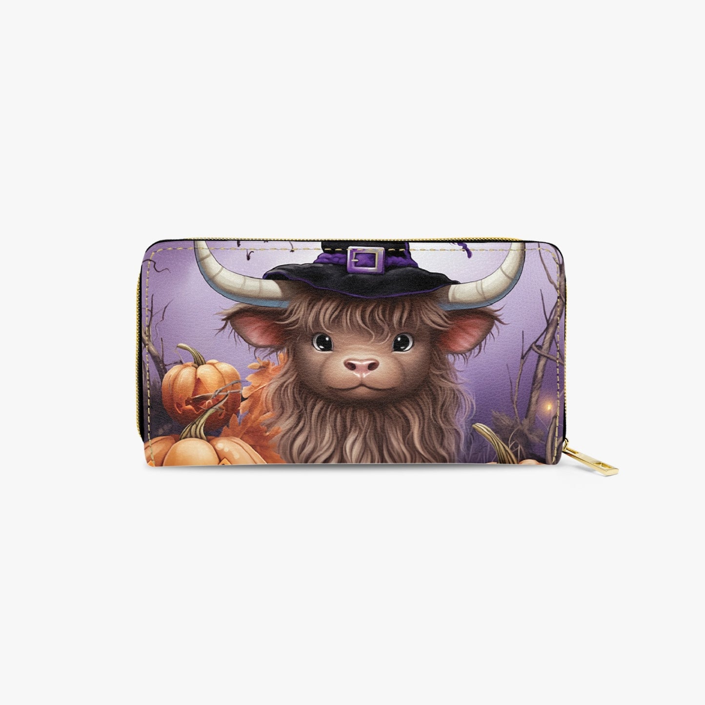 Long Type Zipper Purse - Highland Cow