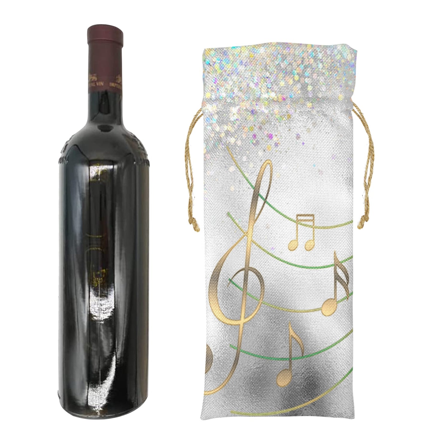 Music awd547 Linen Wine Bottle Bag