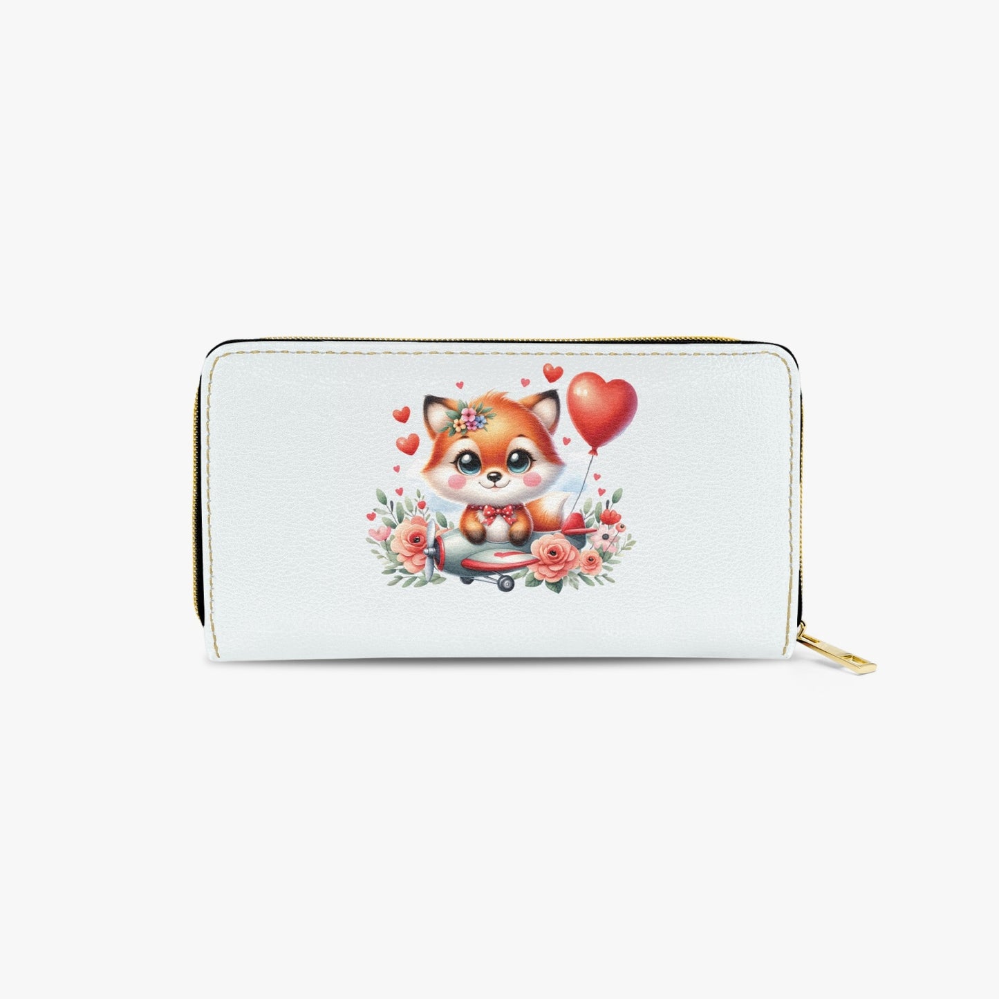 Long Type Zipper Purse - Fox in Plane