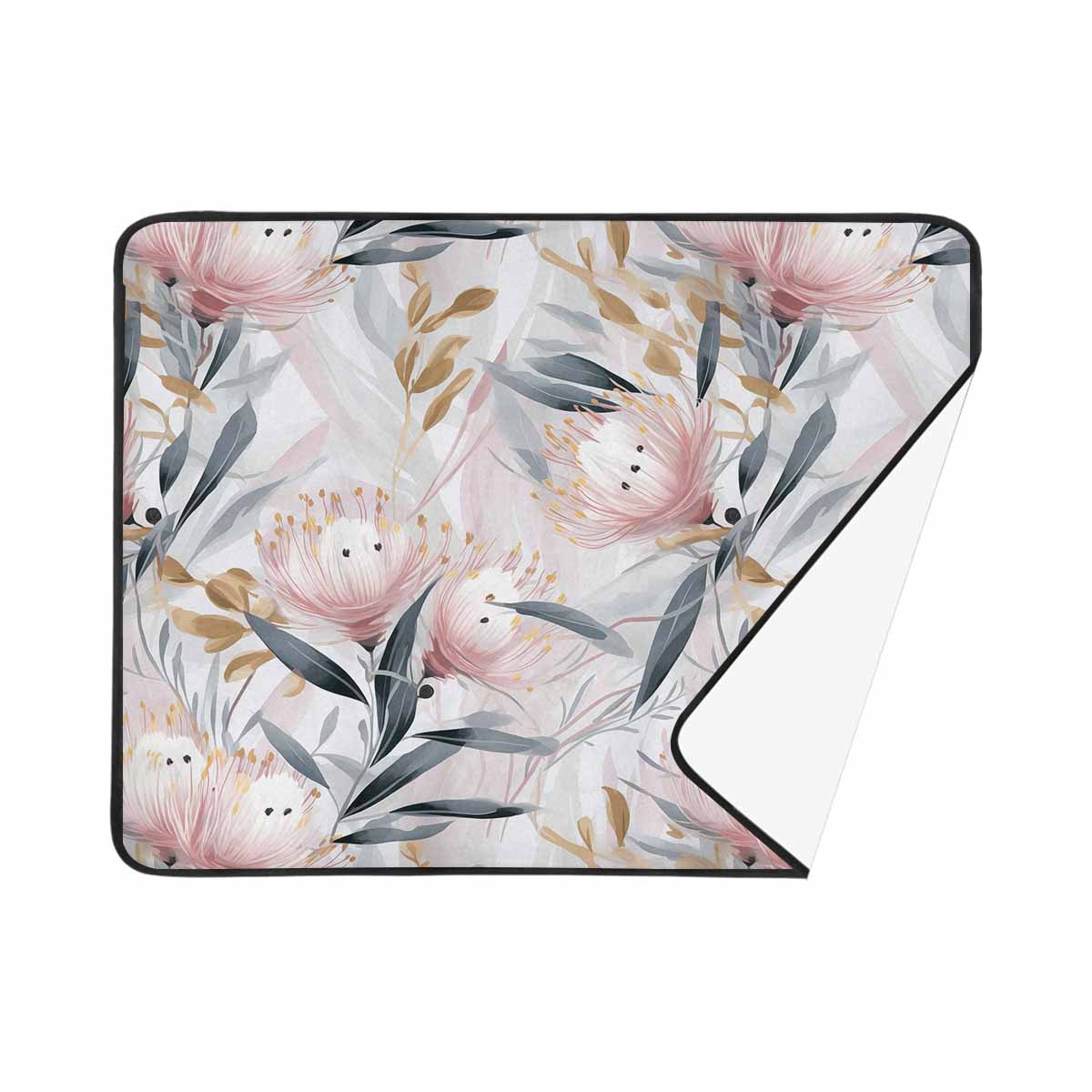 Australian Floral Pink & Grey  Beach Mats 78"x 60"