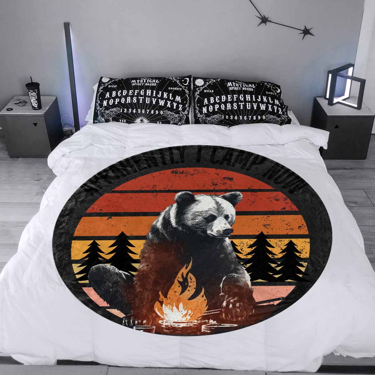 Camping_Awd35156  Circular Micro Fleece Blanket 47"