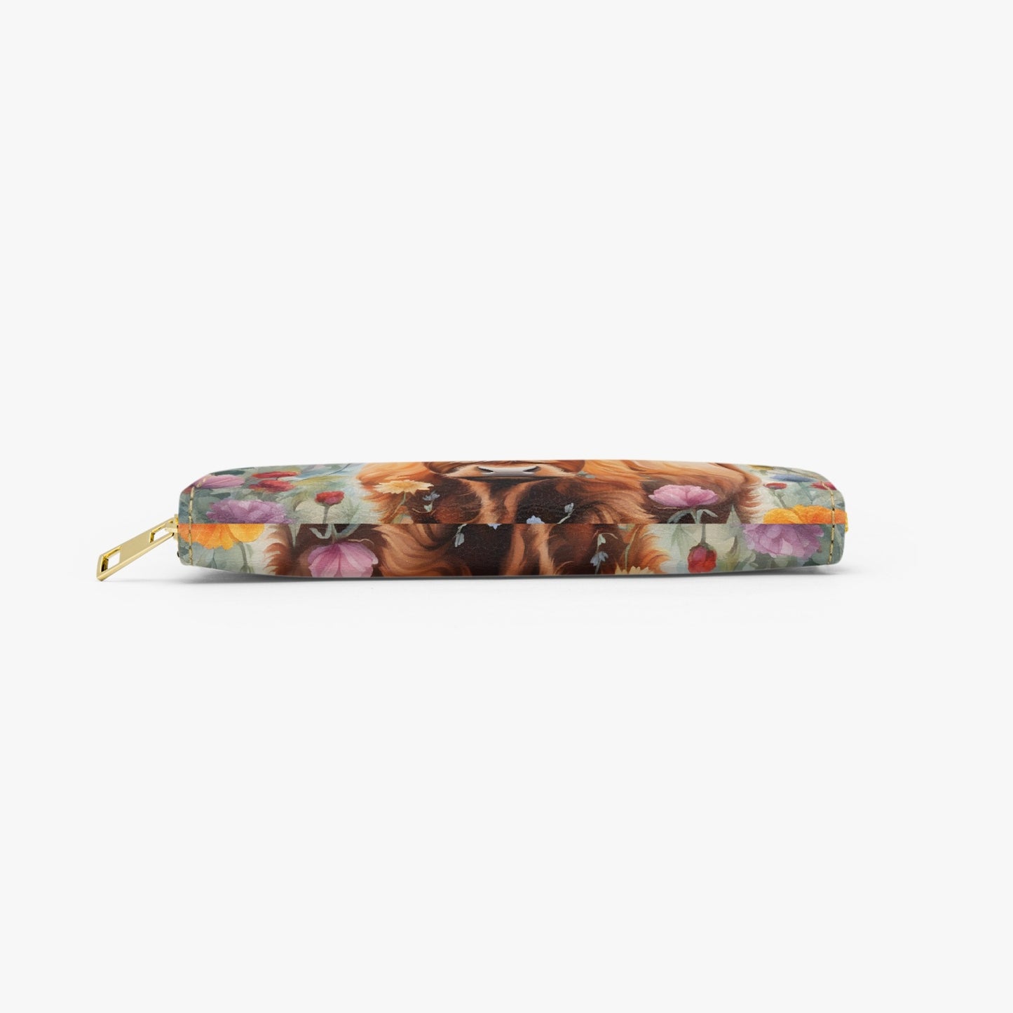 Long Type Zipper Purse, Highland Cow, awd-643