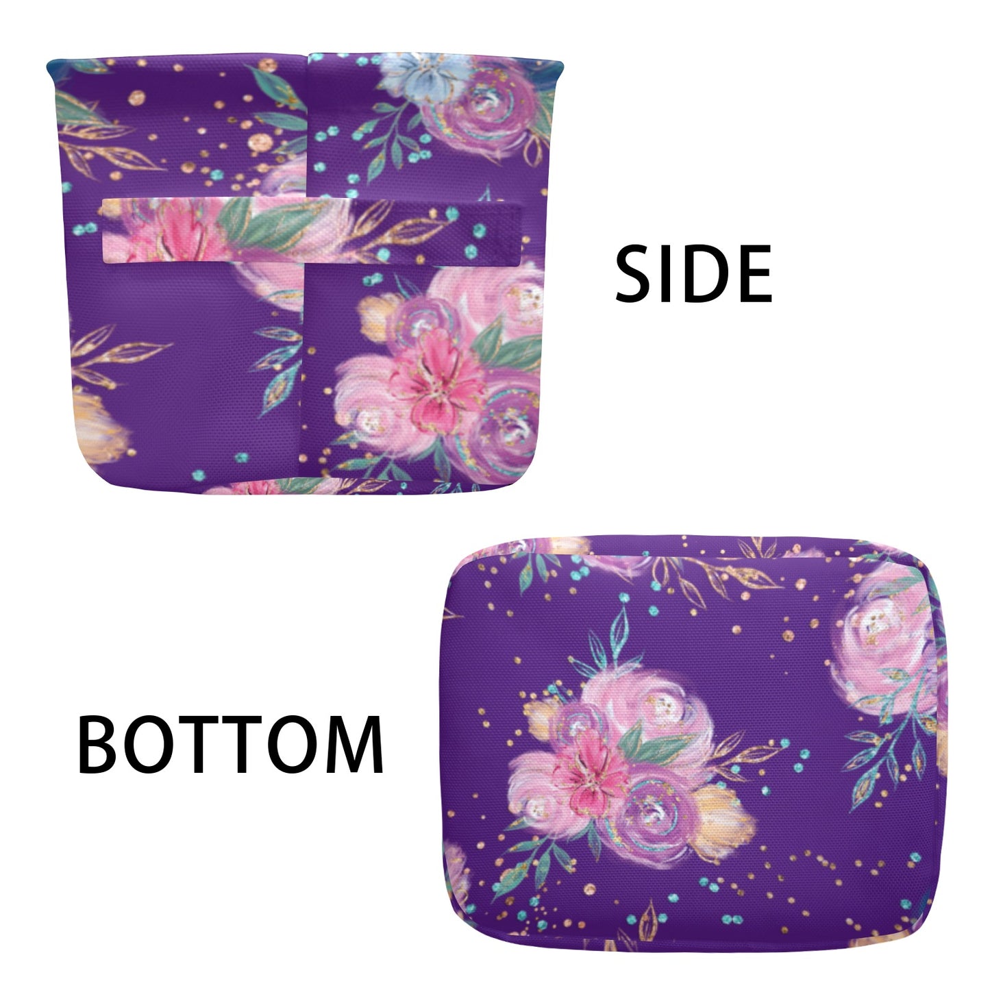 Purple Floral Fabric Storage Basket