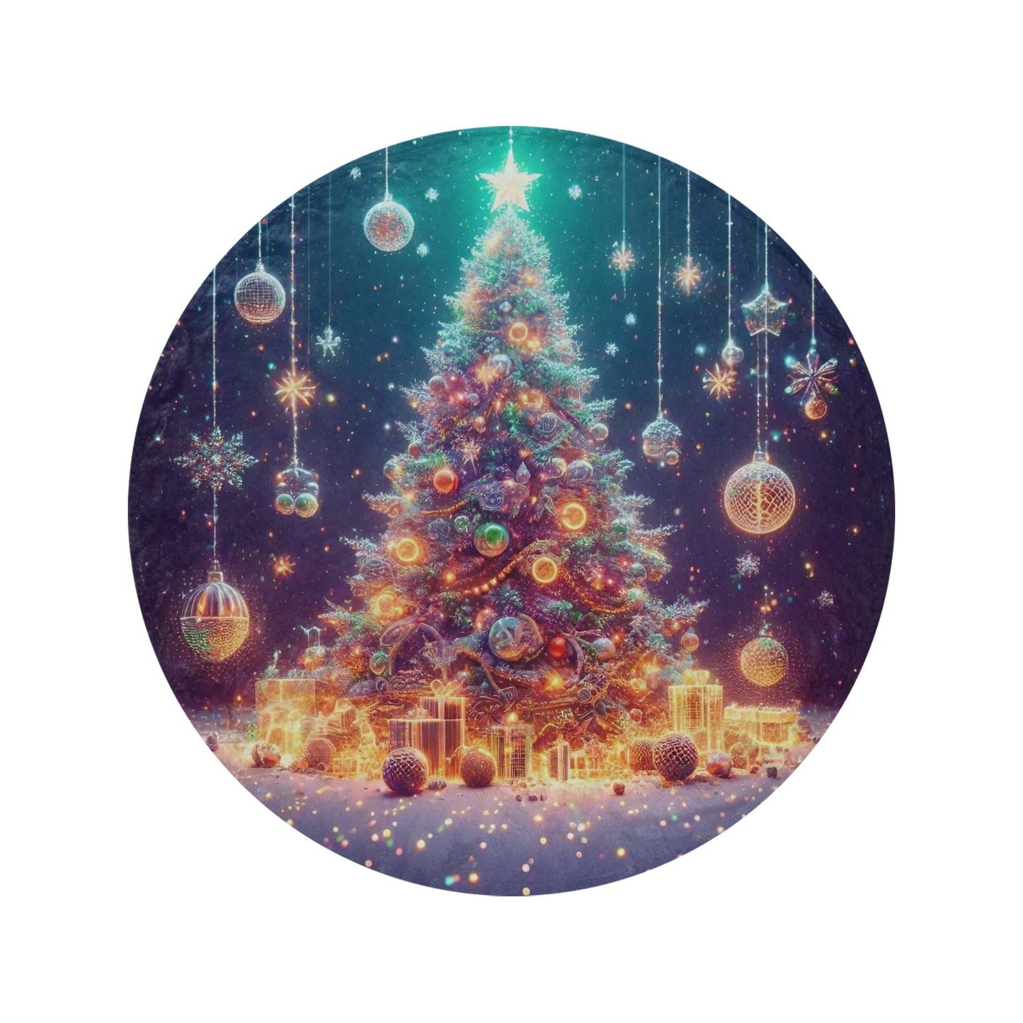 Christmas Tree Circular Micro Fleece Blanket