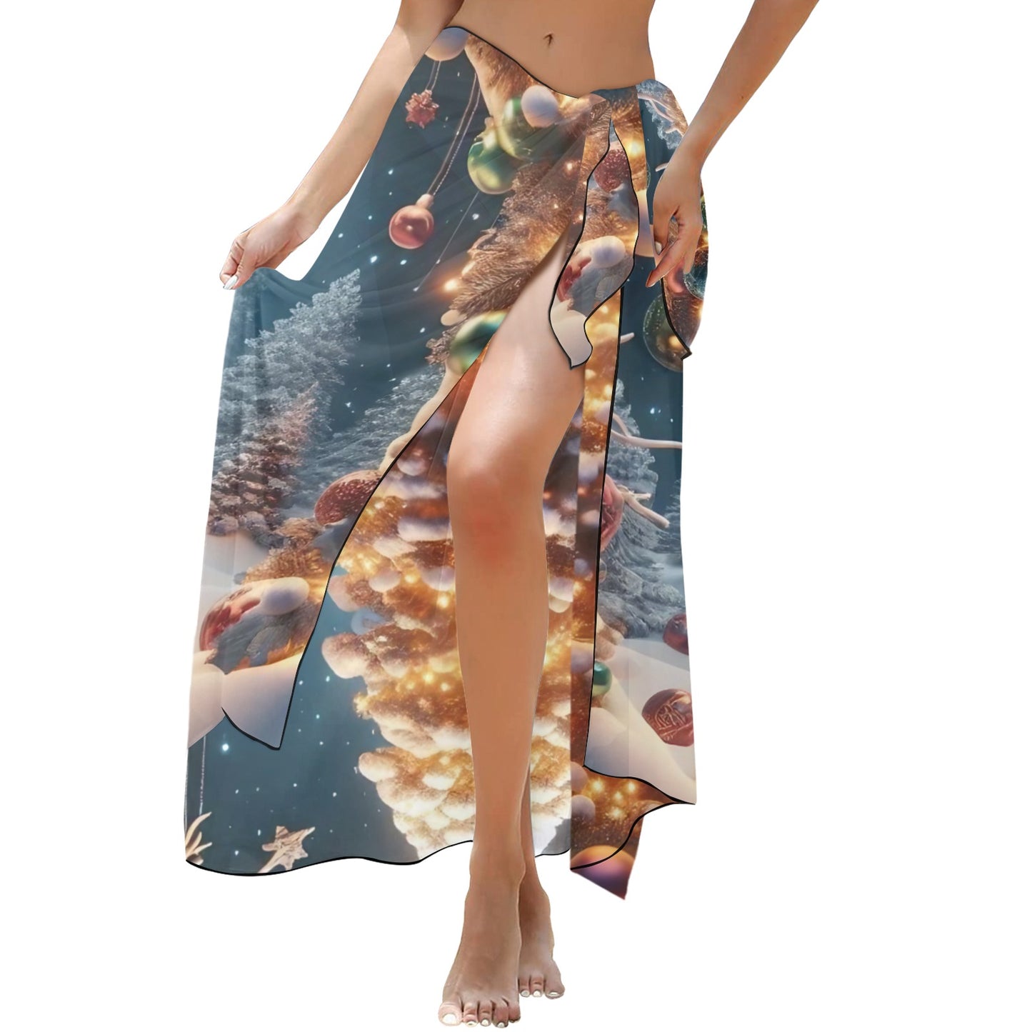 Christmas Tree4 Long Beach Sarong Wrap