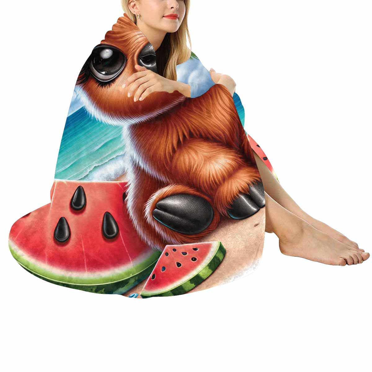 Highland Cow Awd35109  Circular Micro Fleece Blanket 47"