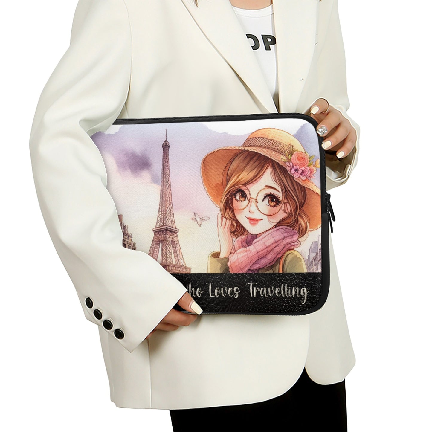 Laptop Sleeve - without handles - Just a Girl Who Loves Travelling