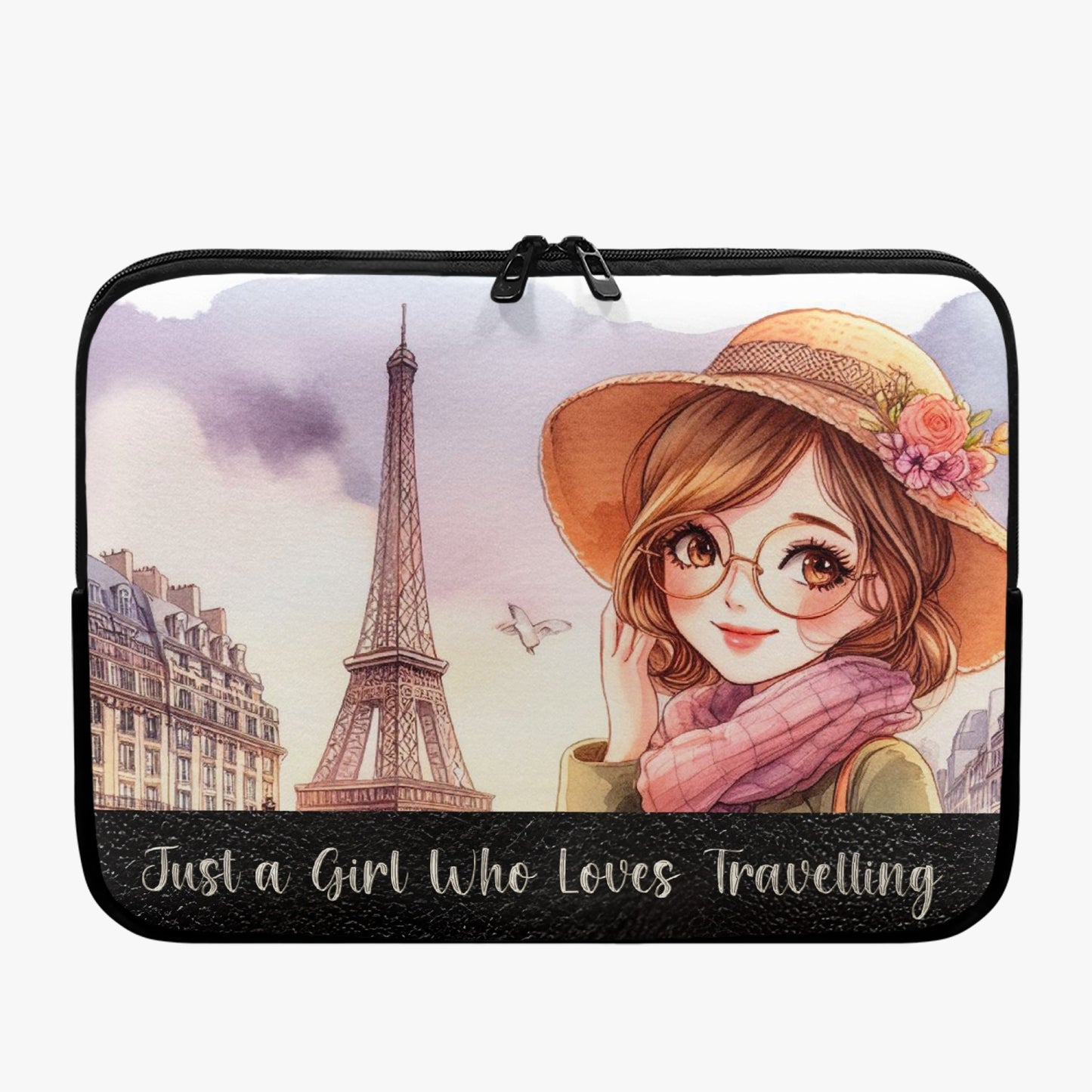 Laptop Sleeve - without handles - Just a Girl Who Loves Travelling